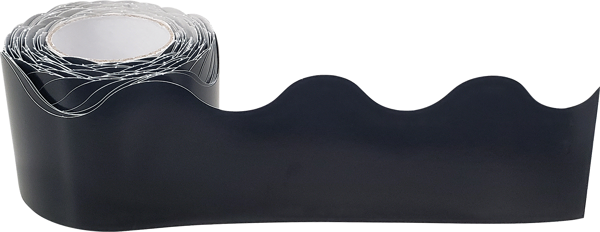 Black Scalloped Rolled Border Trim