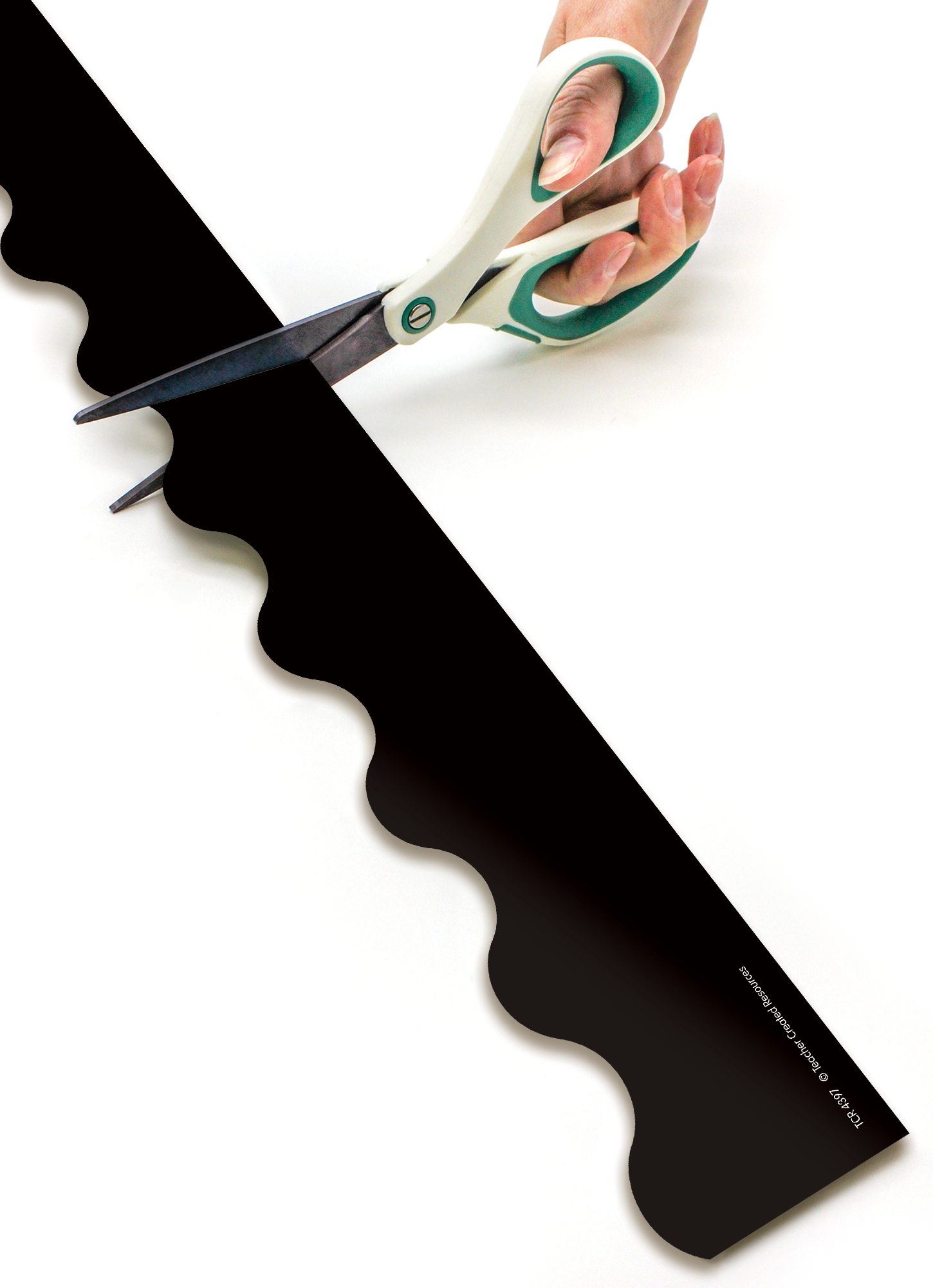 Black Scalloped Rolled Border Trim