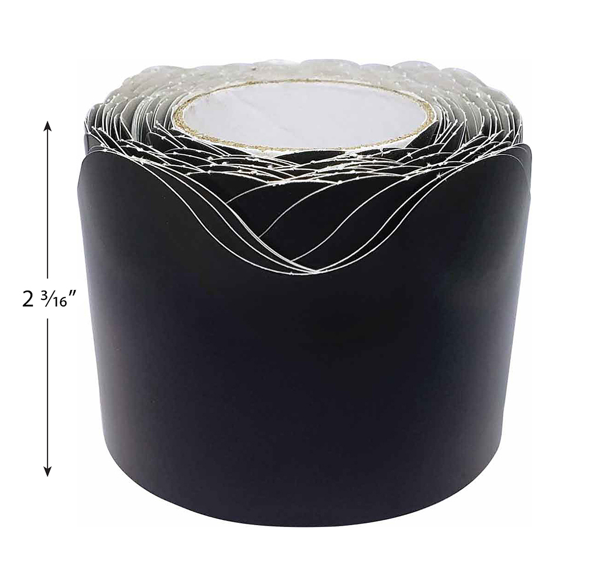 Black Scalloped Rolled Border Trim