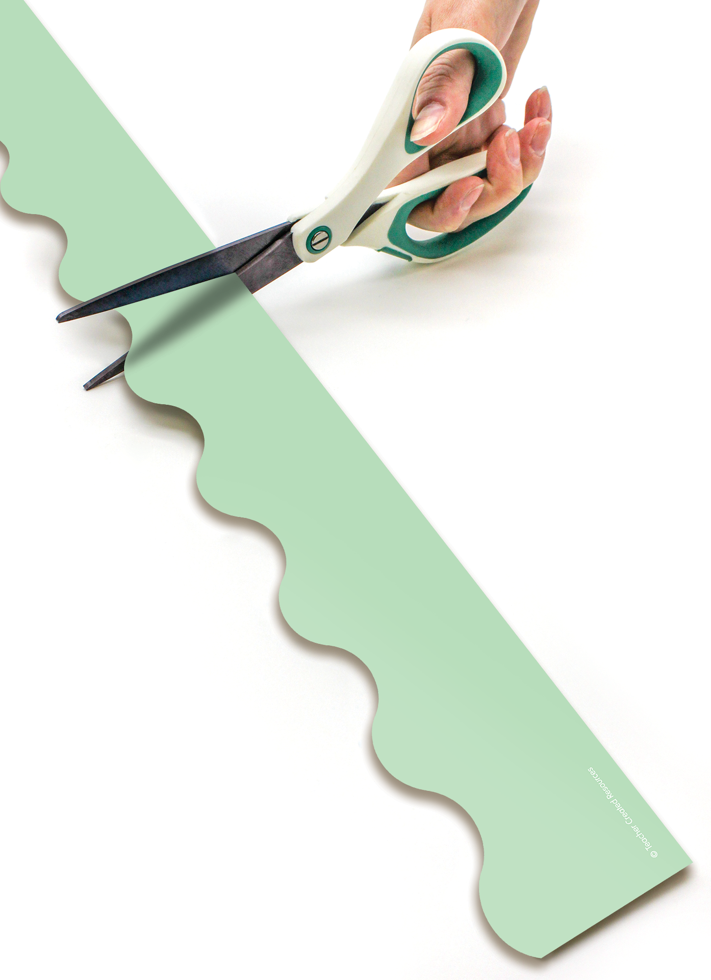 Mint Green Scalloped Rolled Border Trim