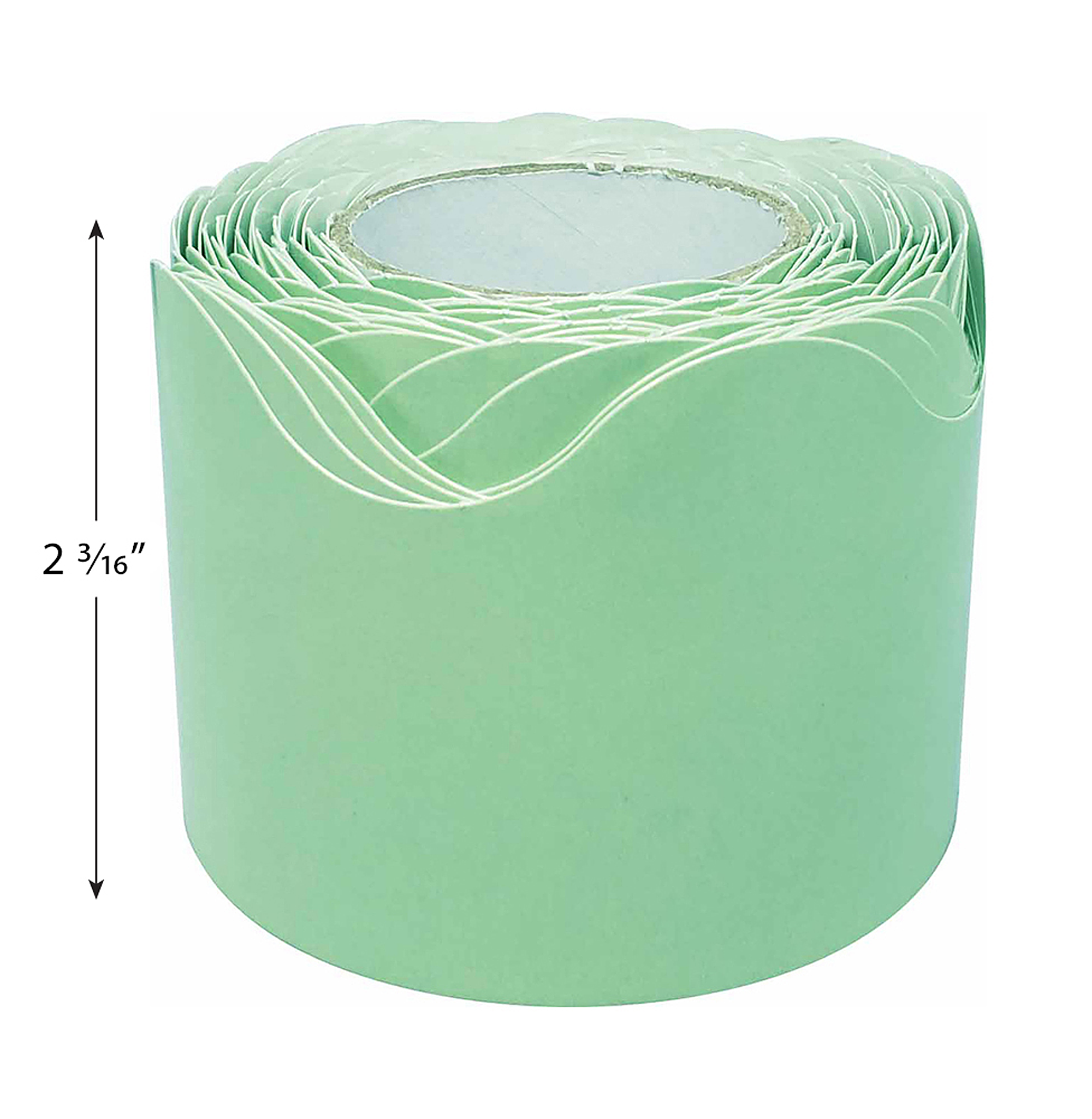 Mint Green Scalloped Rolled Border Trim