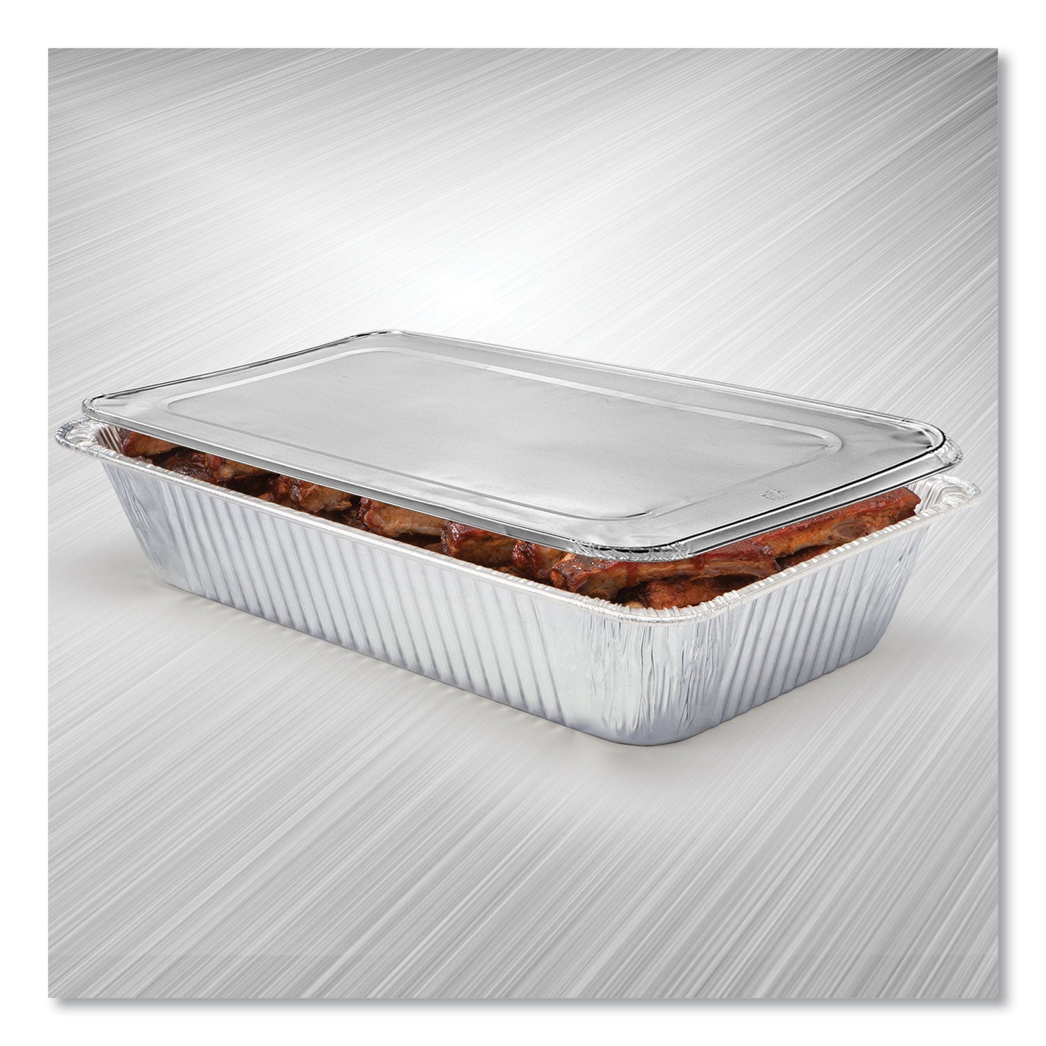 Steam Table Pan Lids, Full Curl Edge, Fits Full-Size Pan, 0.62" Deep, 12.87 x 20.81, 50/Carton