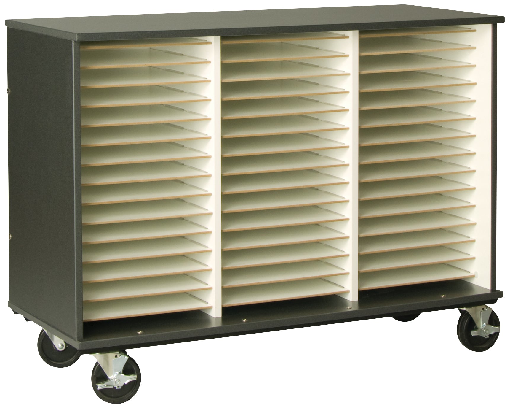 Band/Orchestra Folio Storage, Door Style: Open, Battle Creek Oak, 40"H x 48"W x 20"D
