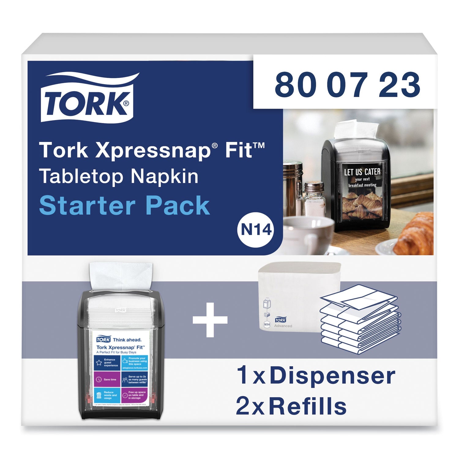 Xpressnap Napkin Starter Kit, Includes Napkins, 4 X 6 X 7, Black