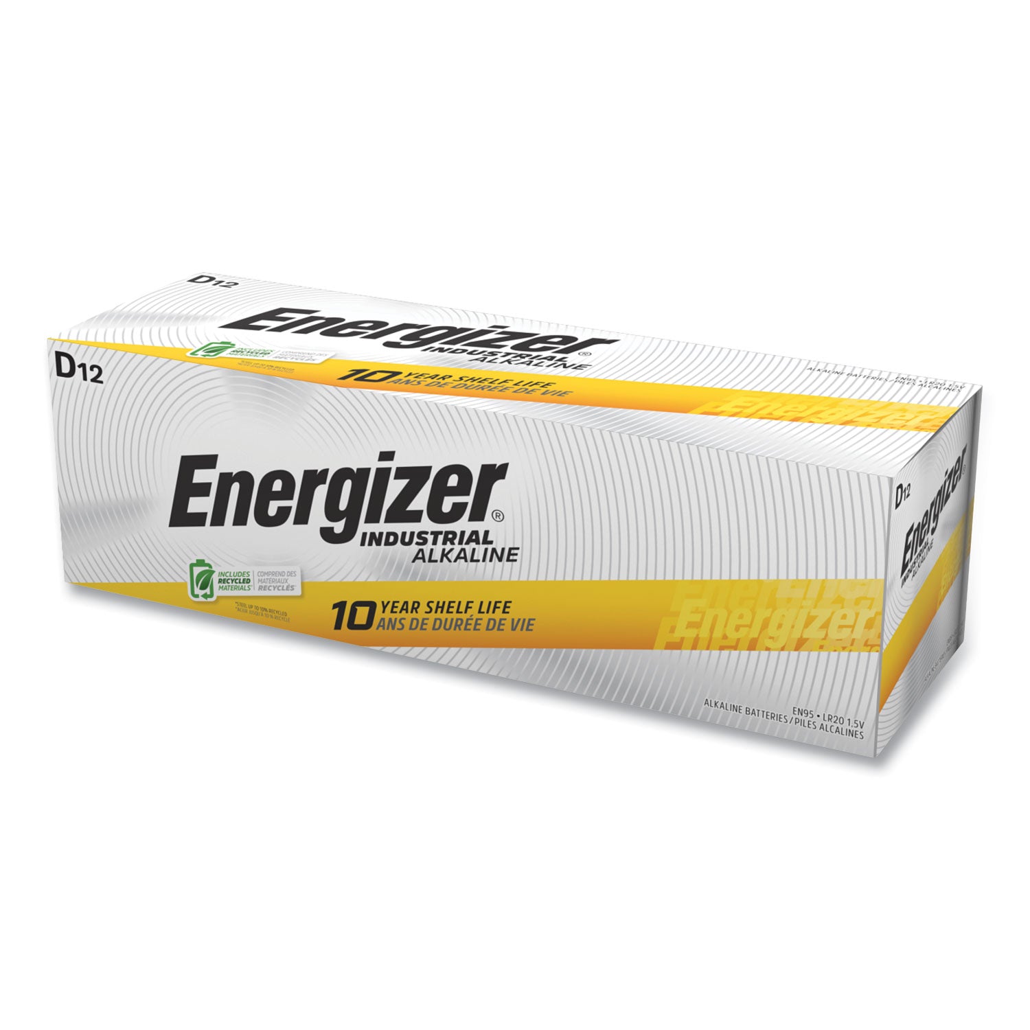 Energizer Industrial Battery - For Construction, Facility Maintenance, Repair, Medical Center, Office, Classroom, Electronics - D - 12 / Box