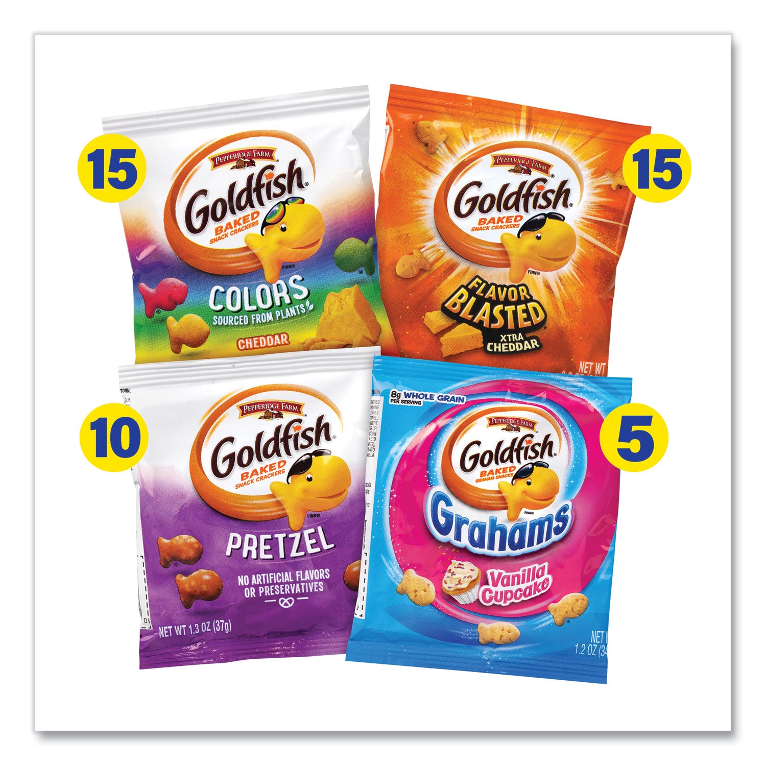 No Artificial Flavor, Preservative-free - Assorted - 45 / Carton