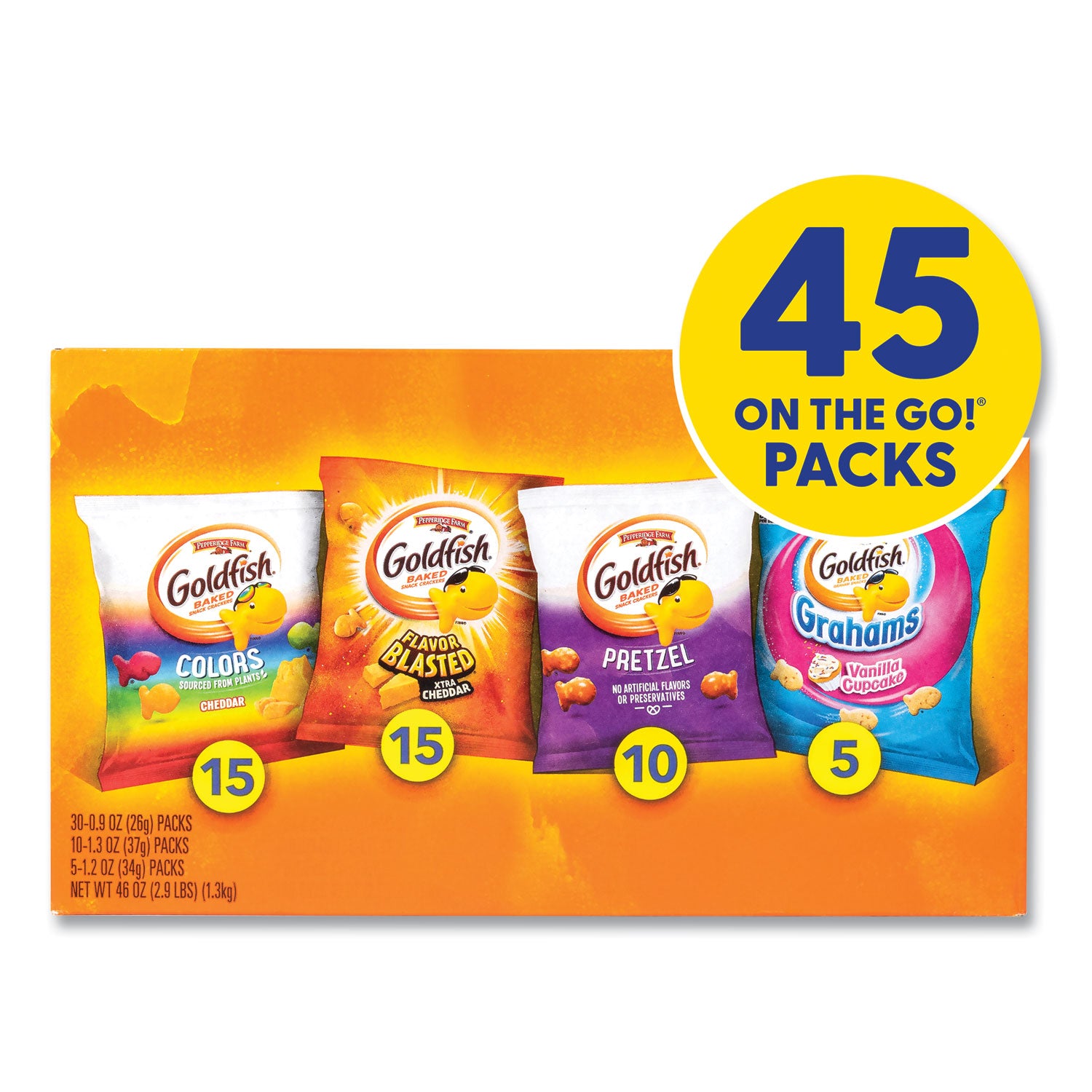 No Artificial Flavor, Preservative-free - Assorted - 45 / Carton
