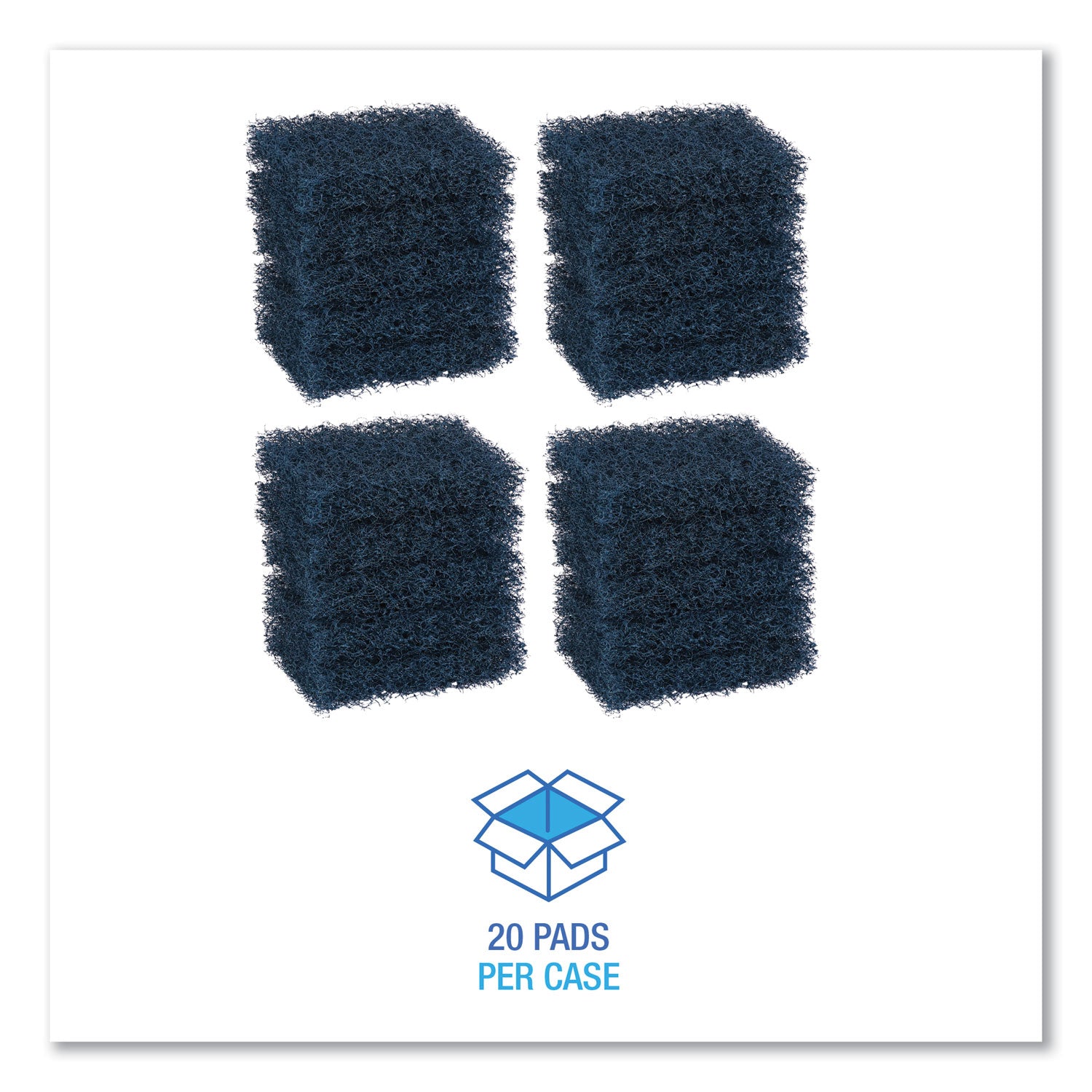 Extra Heavy-Duty Scouring Pad, 3.5 x 5, Dark Blue, 20/Carton