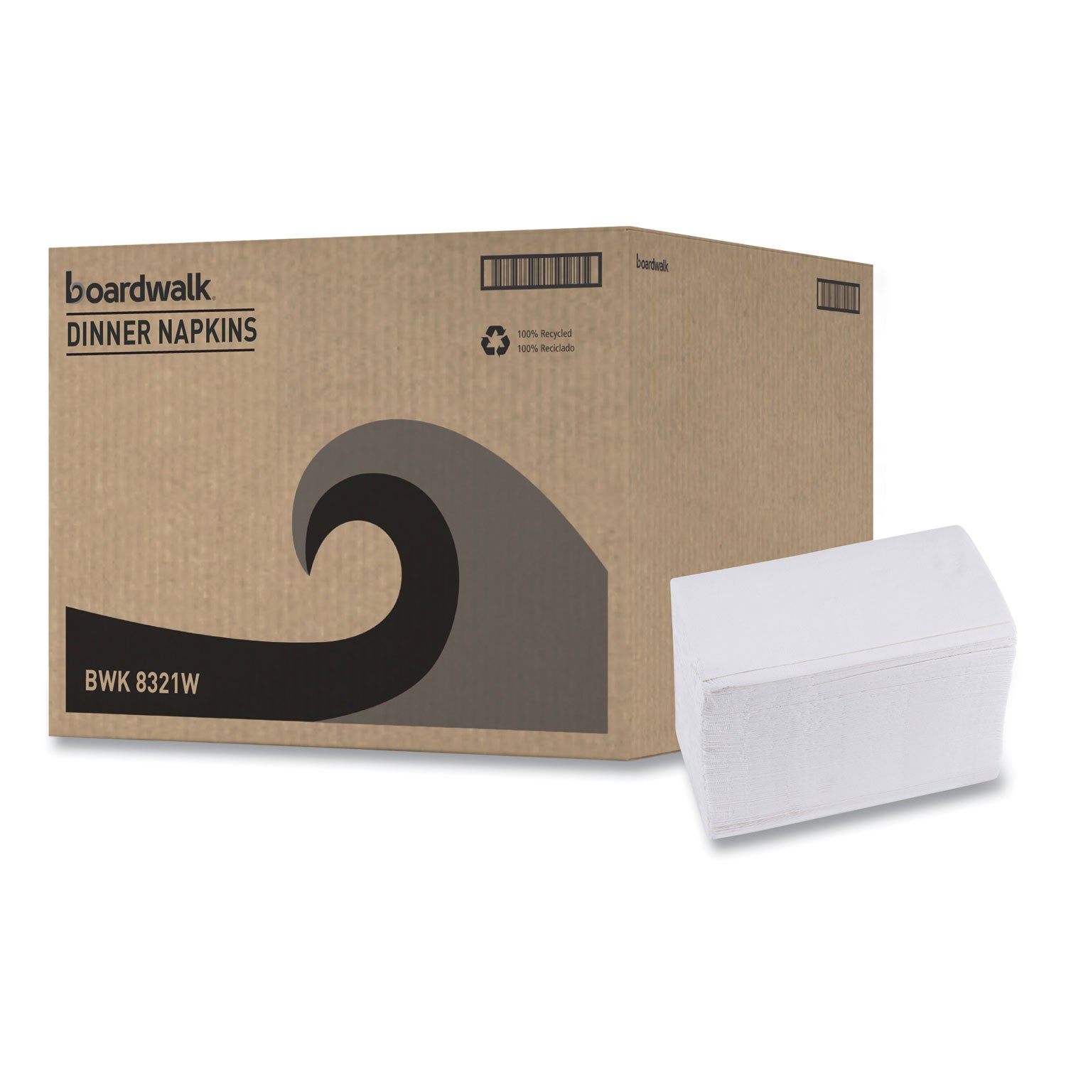 1/8-Fold Dinner Napkins, 2-Ply, 15 X 17, White, 300/pack, 10 Packs/carton
