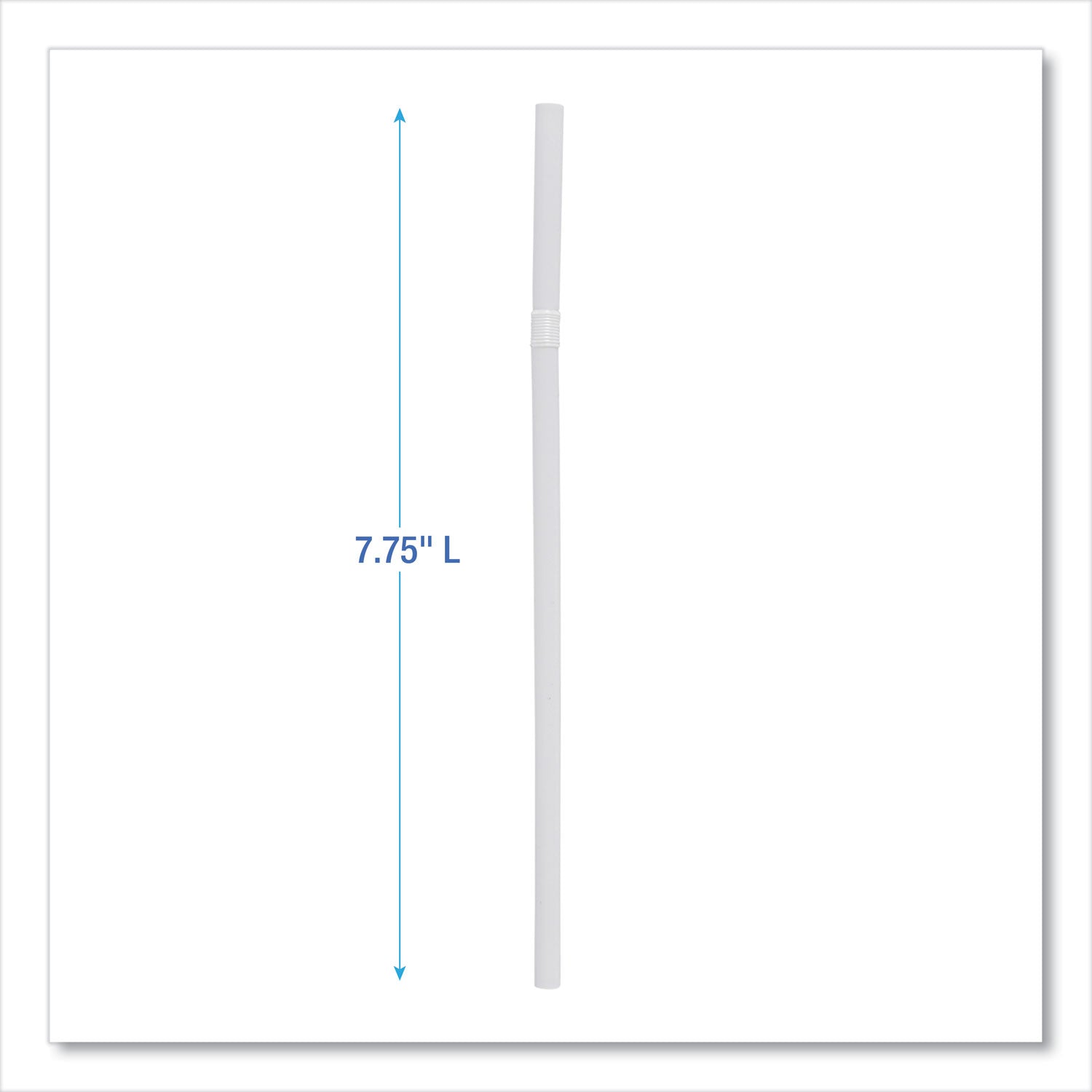 Flexible Wrapped Straws, 7.75", Plastic, White, 500/pack, 20 Packs/carton