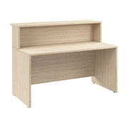 Bush Business Furniture Arrive 60W x 30D Reception Desk with Shelf in Natural Elm - 59.45" Width x 29.37" Depth x 43.71" Height