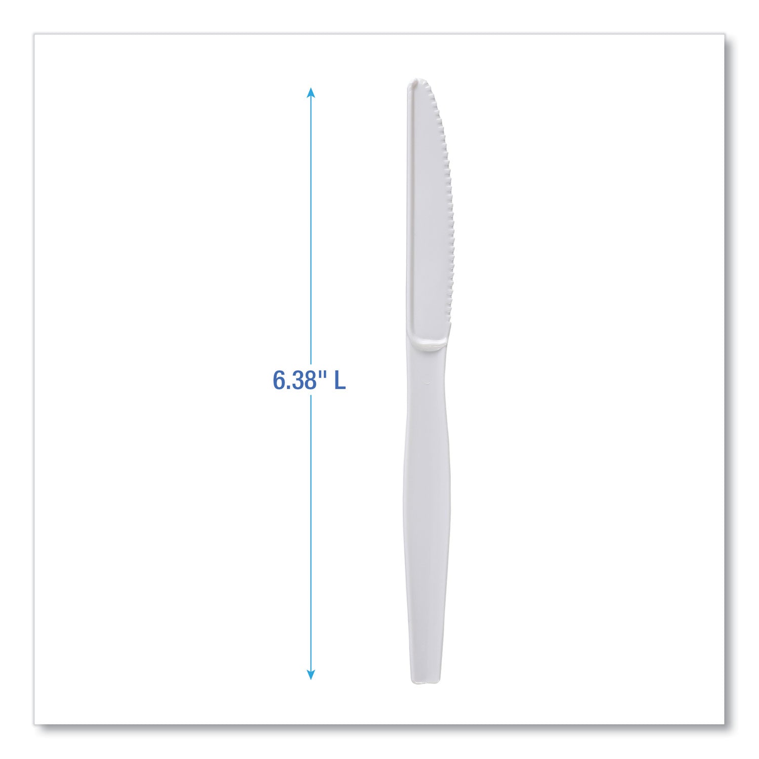 Heavyweight Polystyrene Cutlery, Knife, Plastic, White, 1,000/Carton