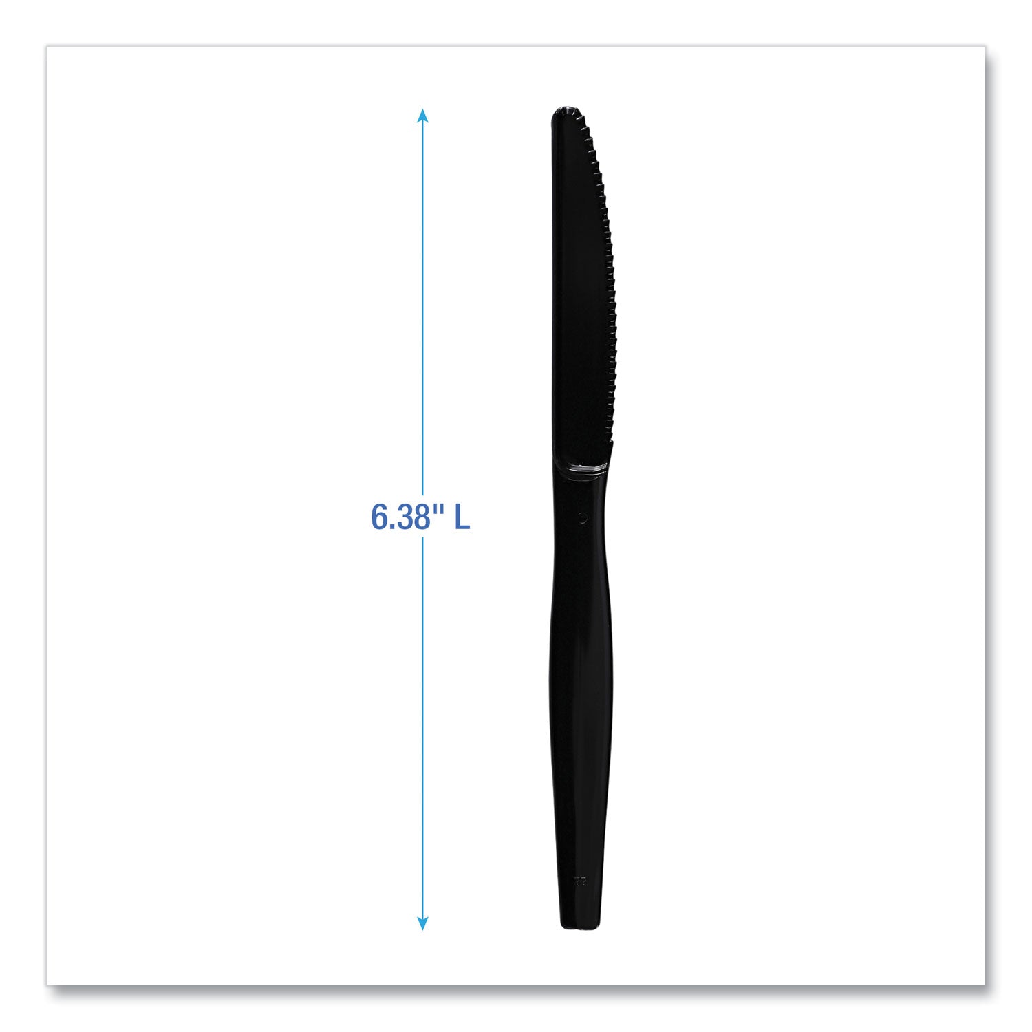 Heavyweight Polystyrene Cutlery, Knife, Plastic, Black, 1,000/Carton