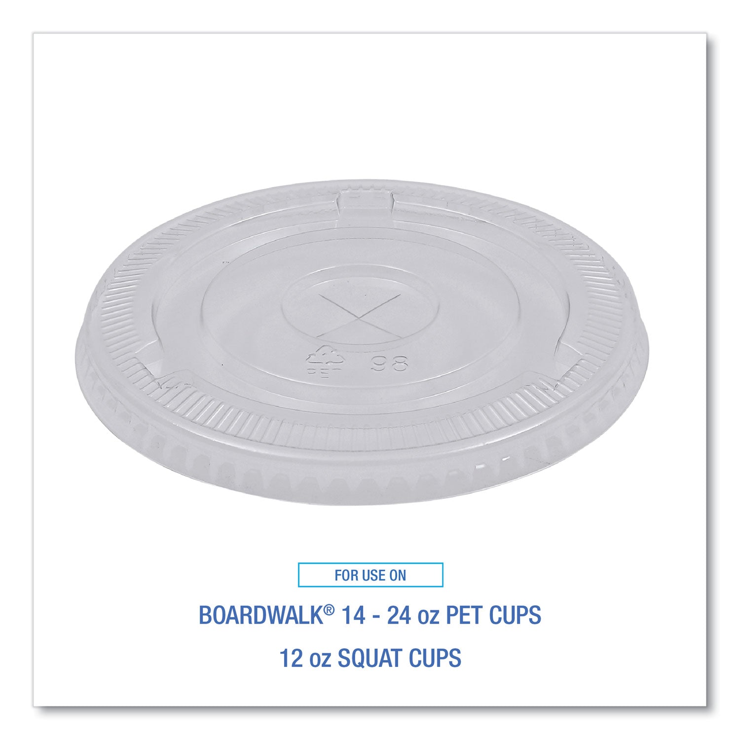 PET Cold Cup Lids, Fits 14 oz to 24 oz Cold Cups, Plastic, Clear, 100/Sleeve, 10 Sleeves/Carton