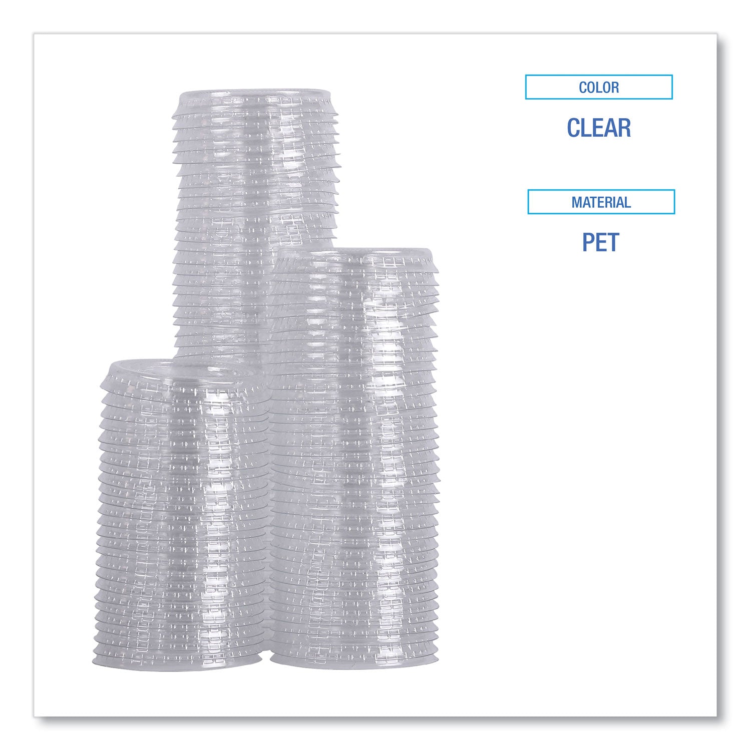 Souffle/Portion Cup Lids, Fits 1 oz Portion Cups, Plastic, Clear, 2,500/Carton