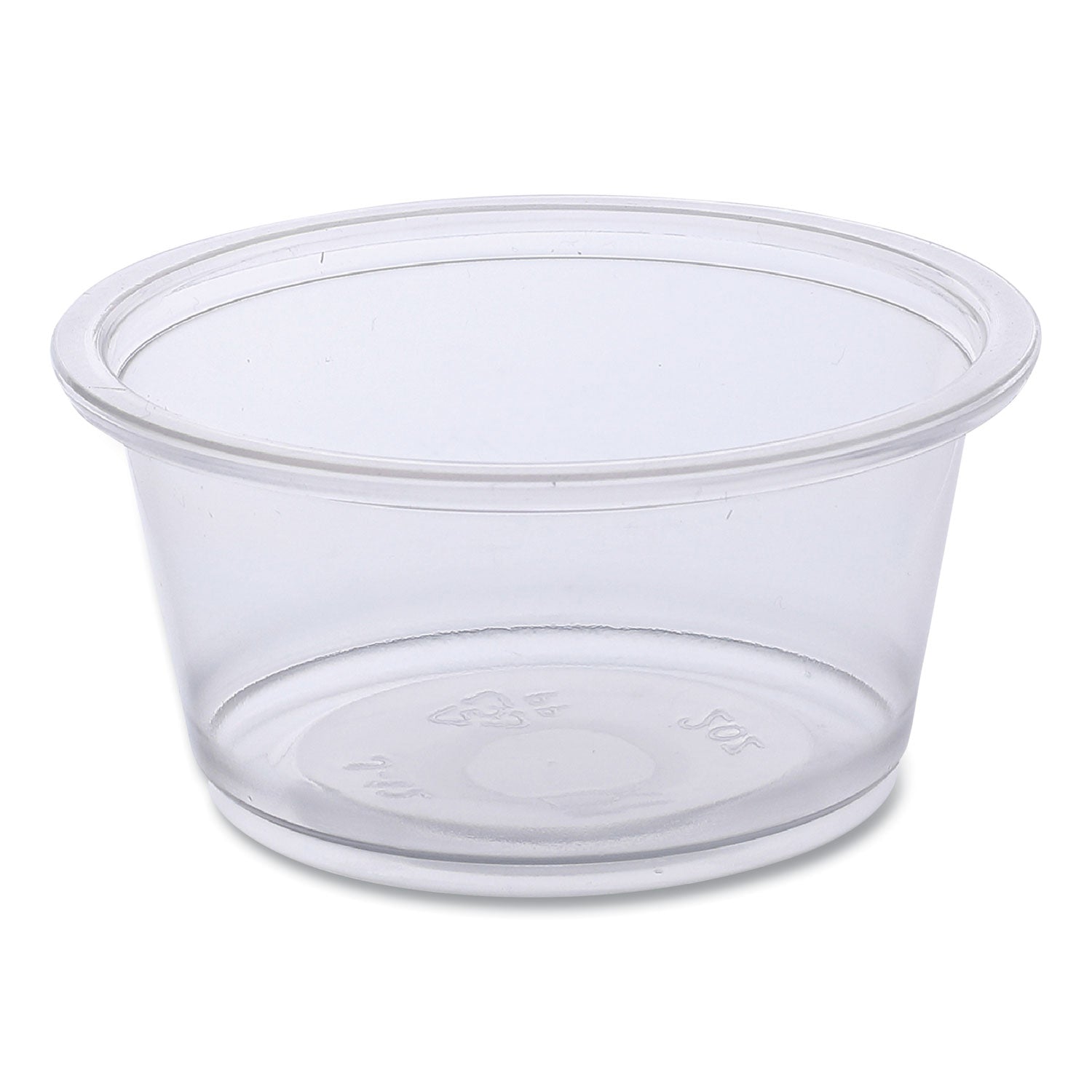 Souffle/Portion Cups, 2 oz, Plastic, Clear, 125/Sleeve, 20 Sleeves/Carton