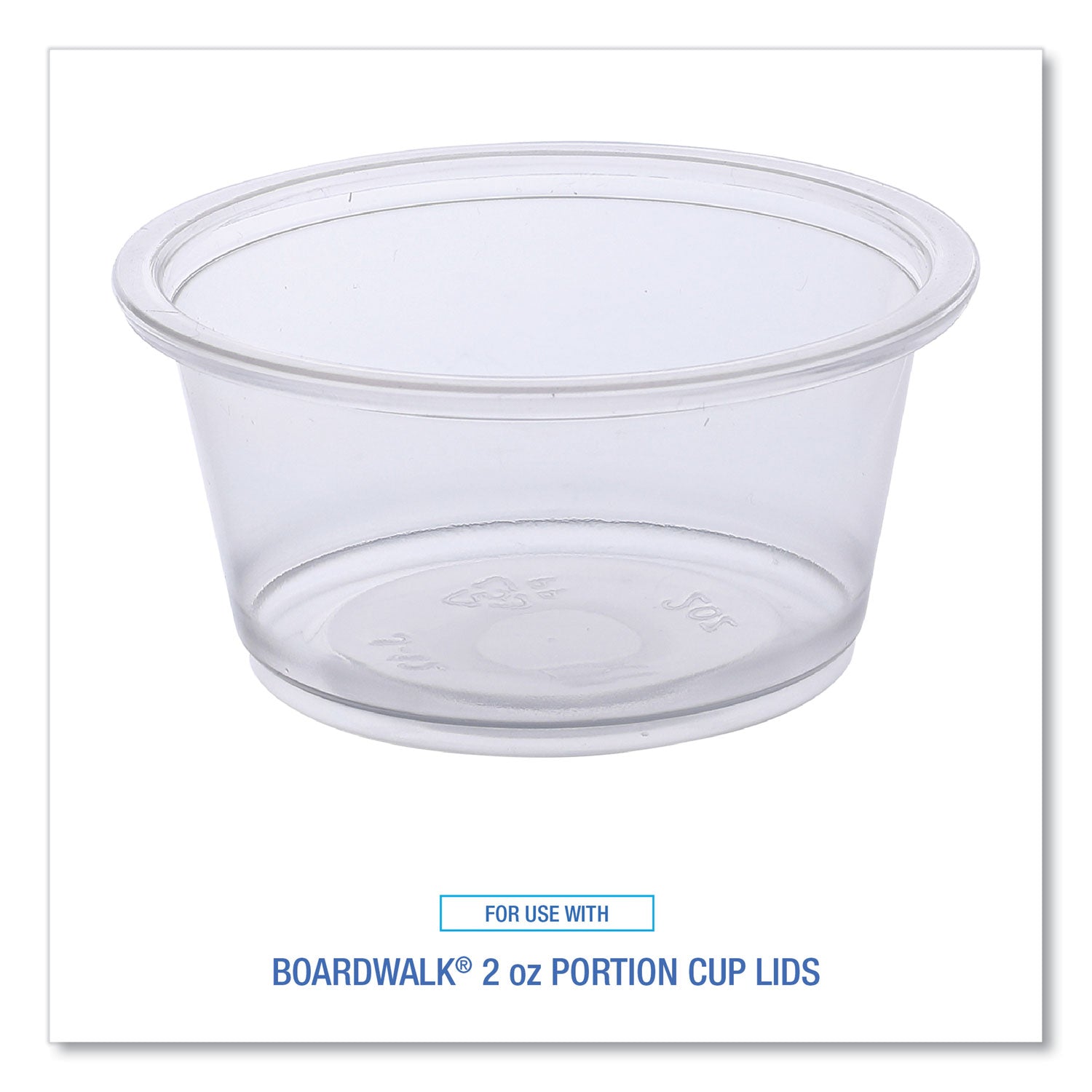 Souffle/Portion Cups, 2 oz, Plastic, Clear, 125/Sleeve, 20 Sleeves/Carton