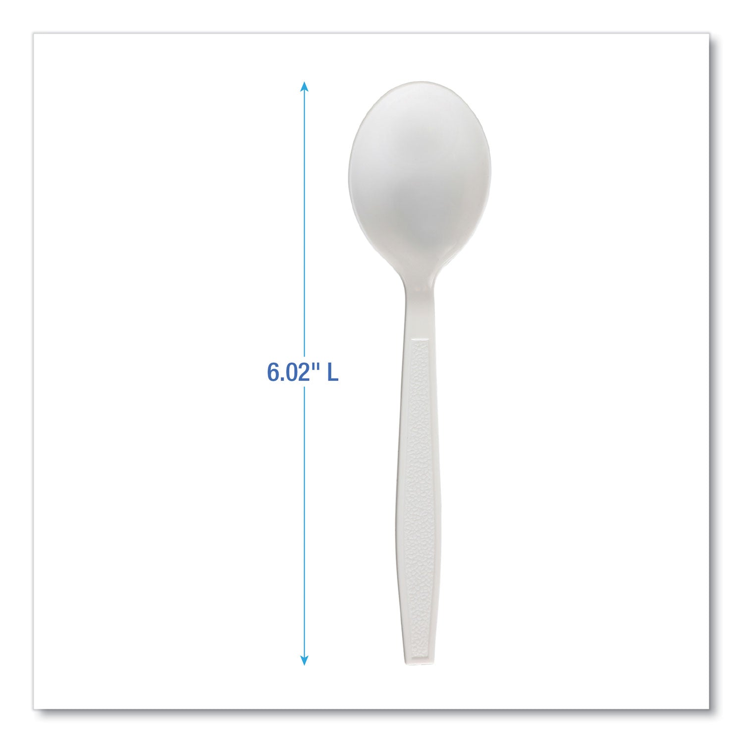 Heavyweight Polypropylene Cutlery, Soup Spoon, Plastic, White, 1,000/Carton