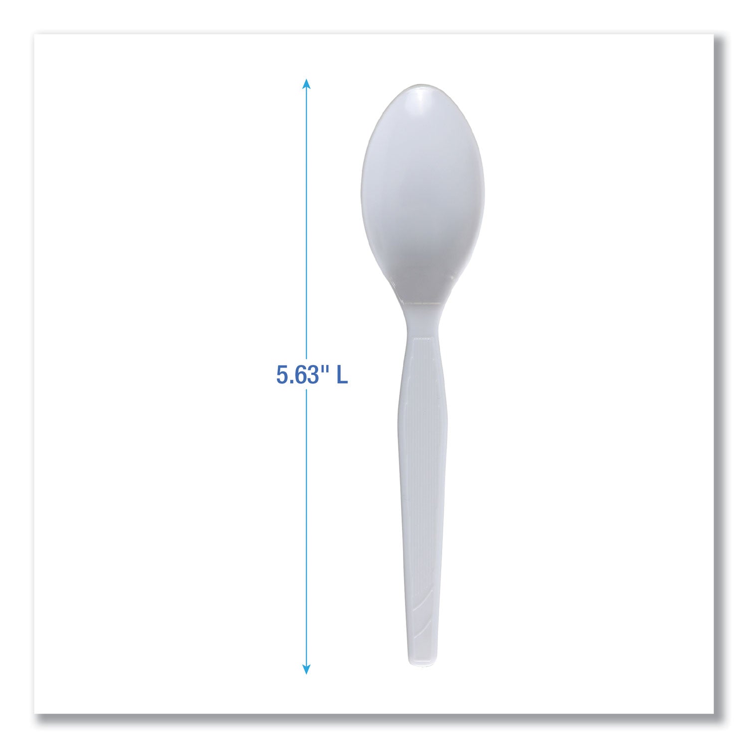 Mediumweight Polystyrene Cutlery, Spoon, Plastic, White, 100/Box, 10 Boxes/Carton