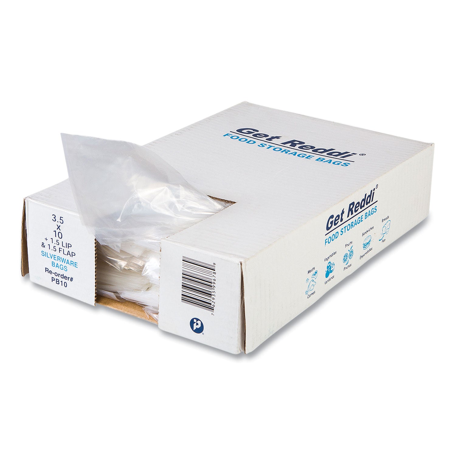 Silverware Bags, 3.5" x 1.5" x 10", Clear, 2,000/Carton