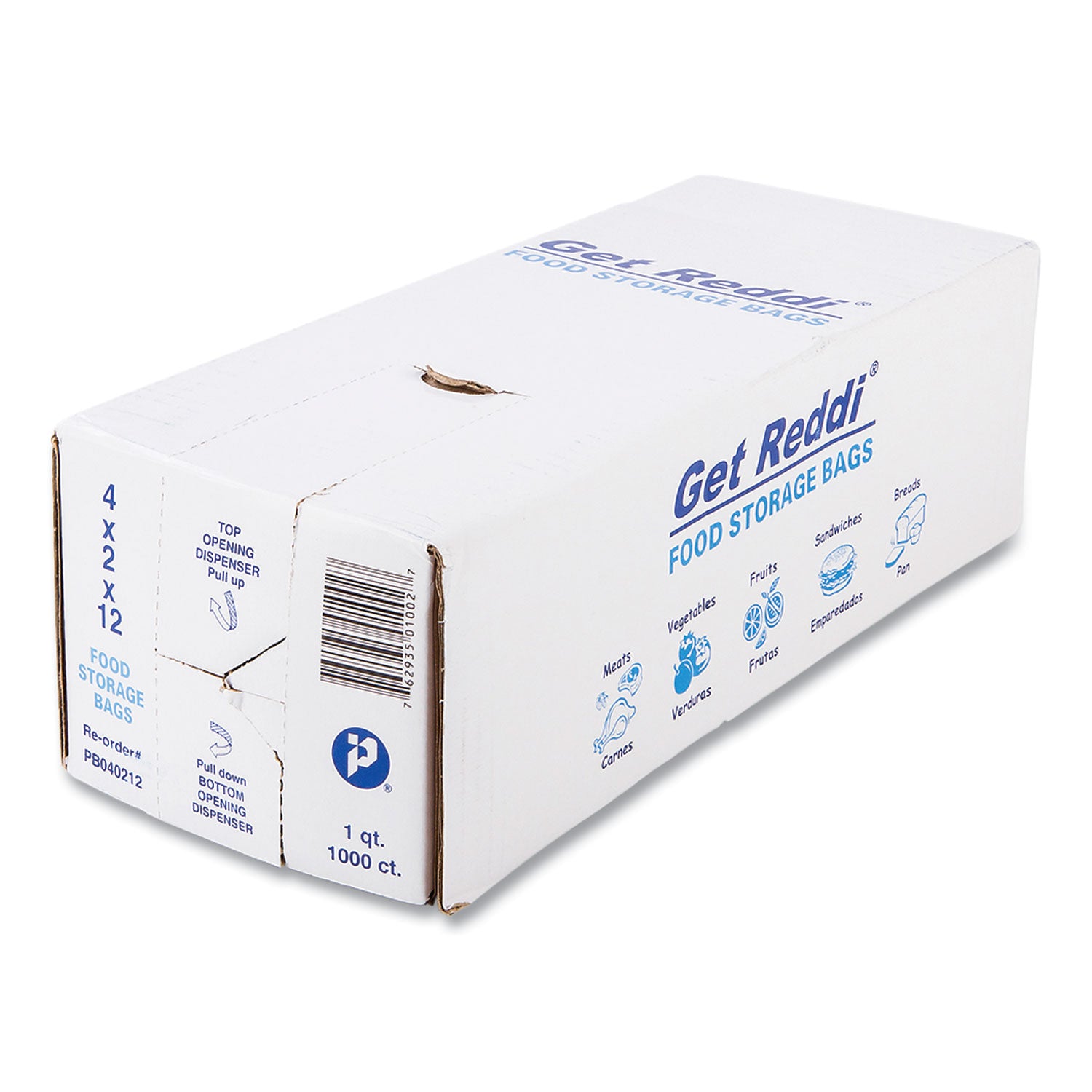 Food Bags, 32 oz, 4" x 2" x 12", Clear, 1,000/Carton