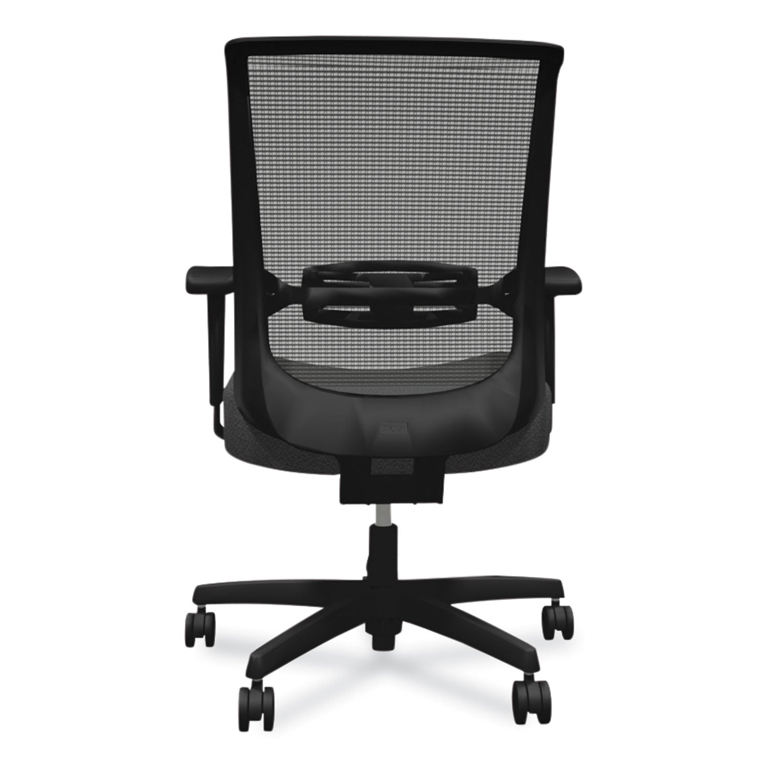 HON Convergence Chair, Iron Ore Fabric Seat, Black Mesh Back, Adjustable Arms, 5-Star Base, 1 Each