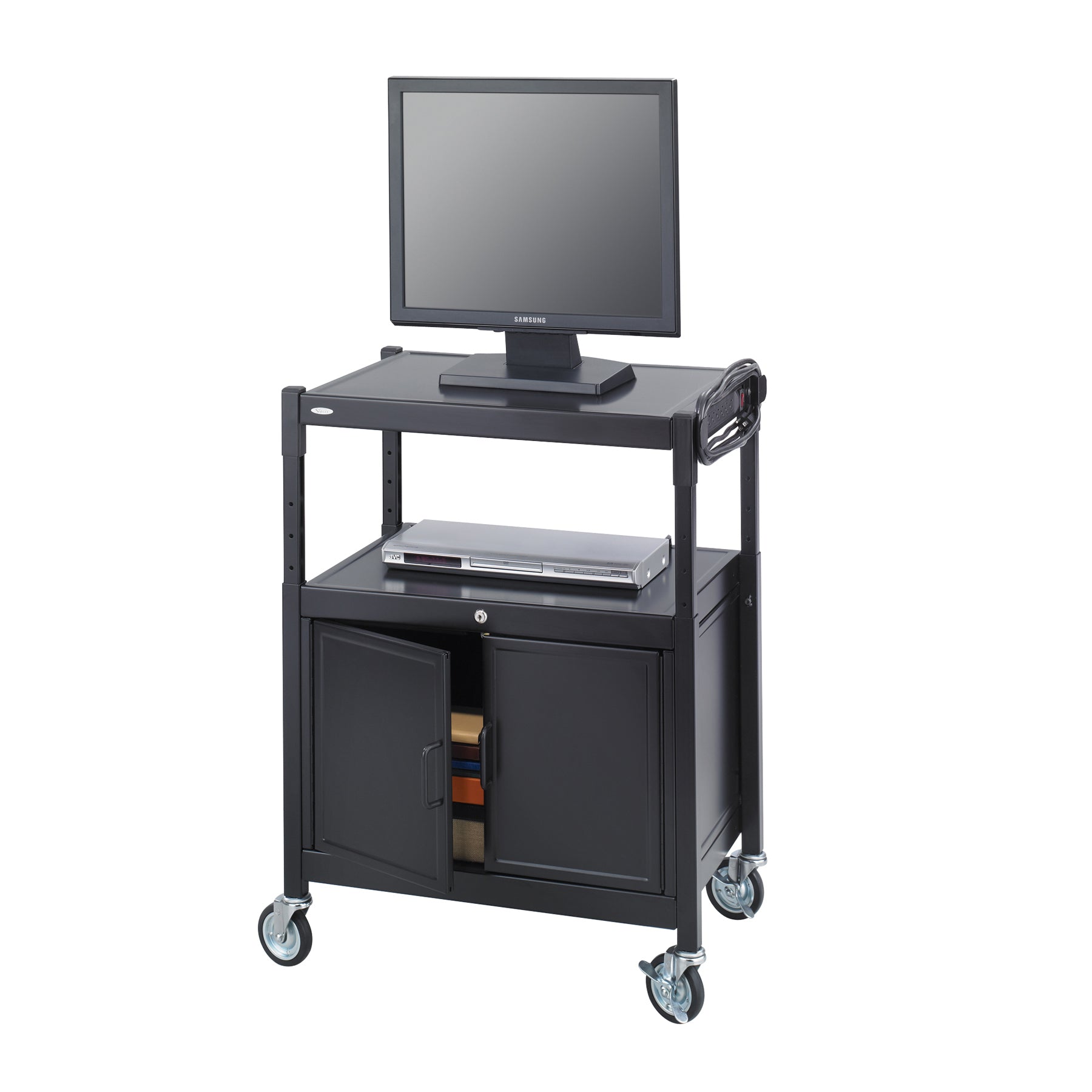 Cart Adj Av Steel W Cabinet