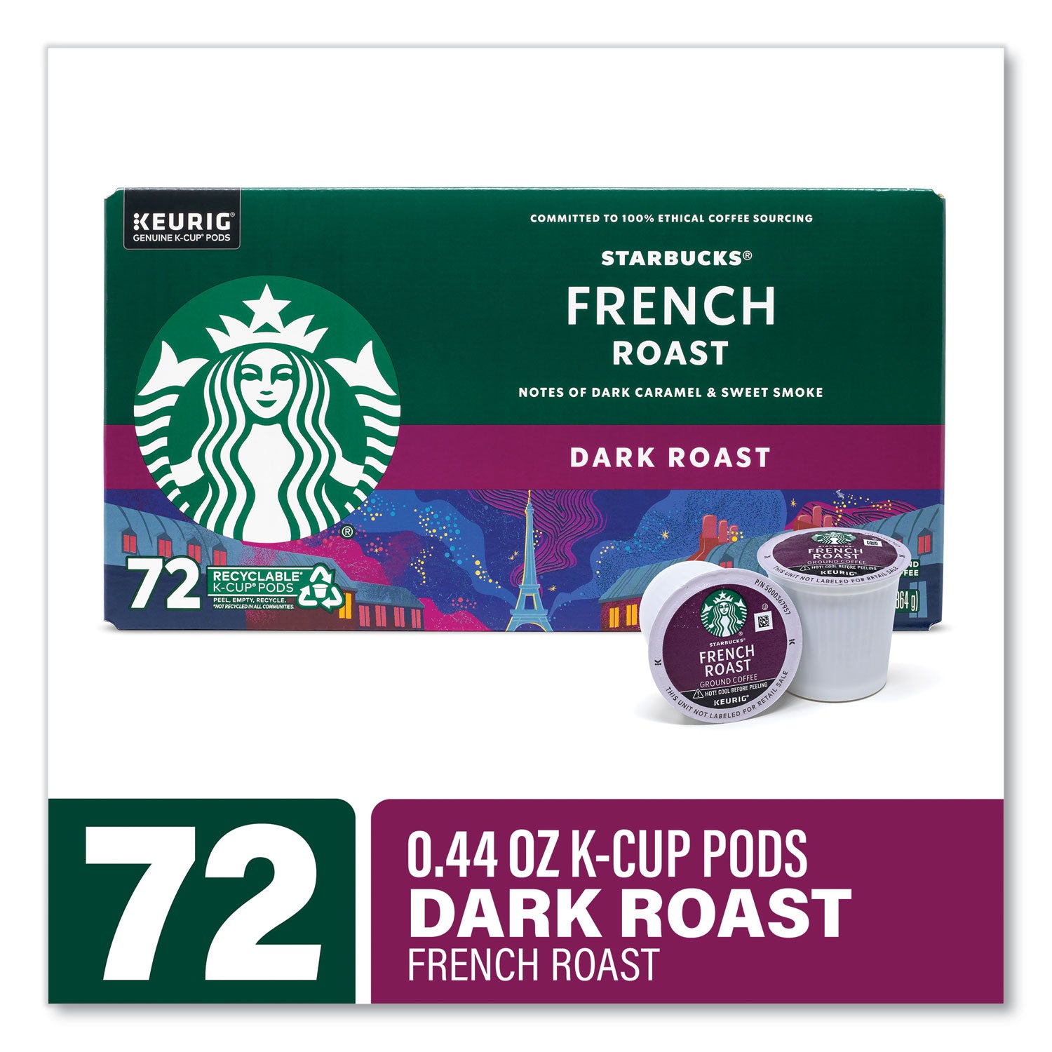 Green Rabbit K-Cup Coffee - French/Dark - K-Cup - French Roast - 72 / Carton