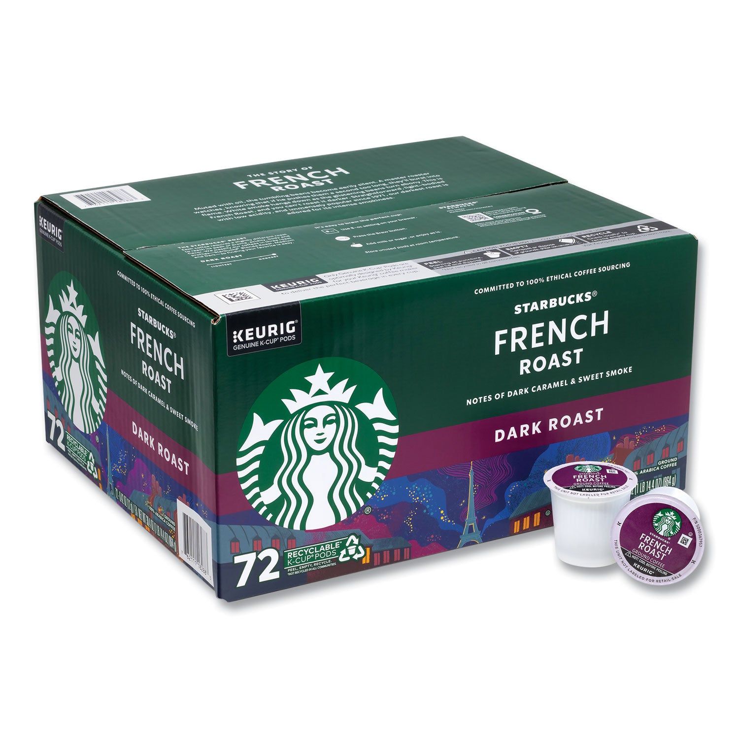 Green Rabbit K-Cup Coffee - French/Dark - K-Cup - French Roast - 72 / Carton