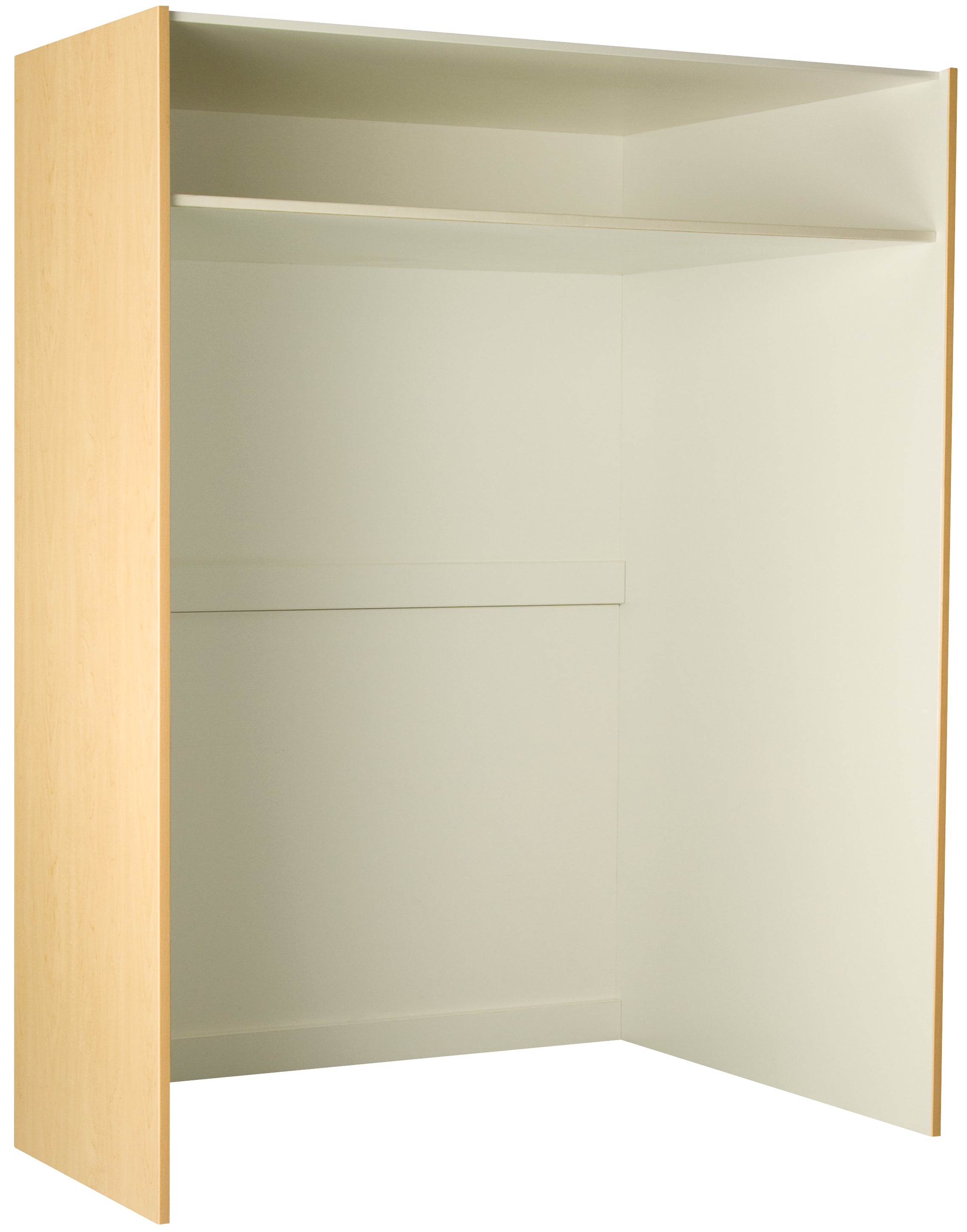Deep Instrument Storage, Door Style: Open, Battle Creek Oak, 84"H x 60"W x 29"D