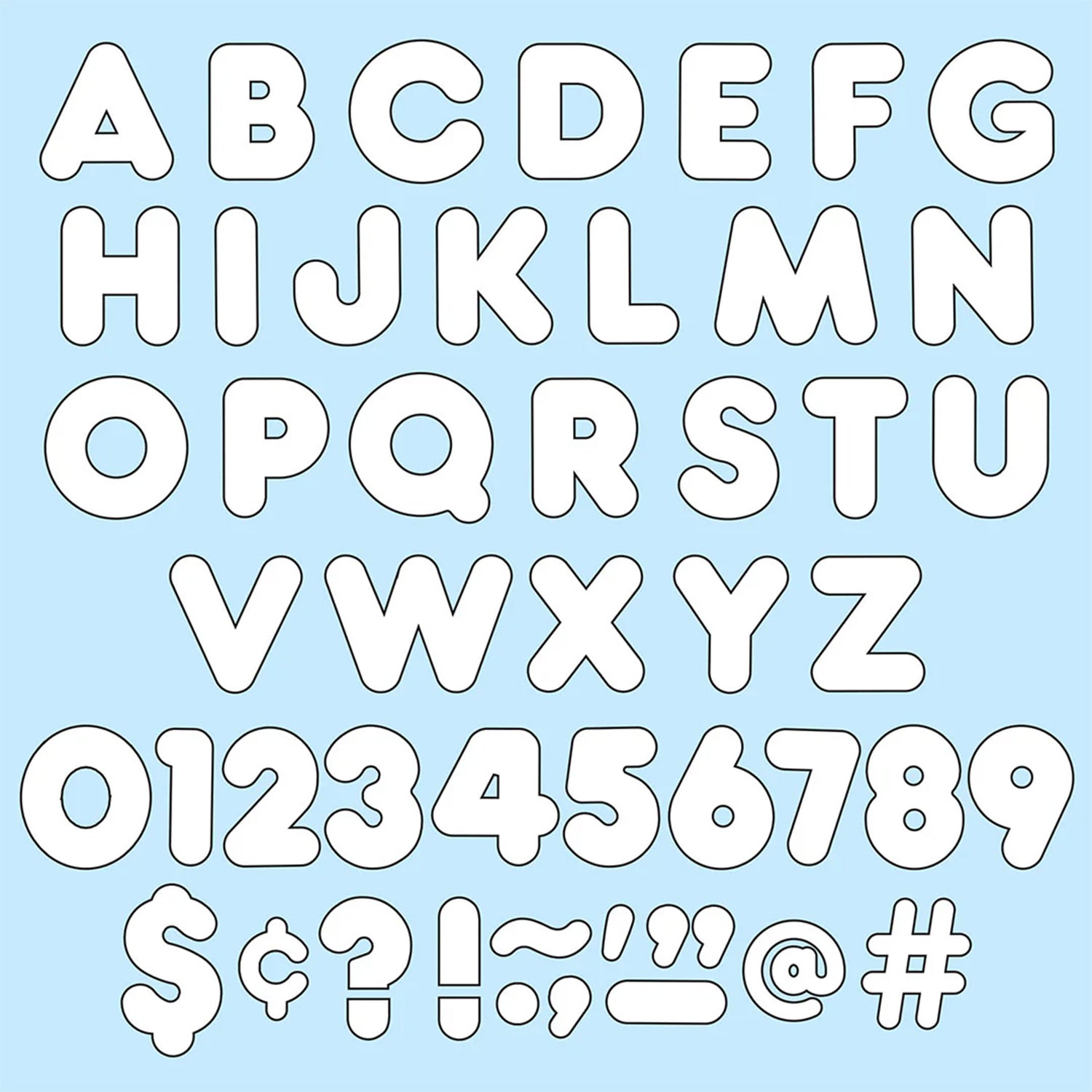 White 4" Casual Uppercase Ready Letters®