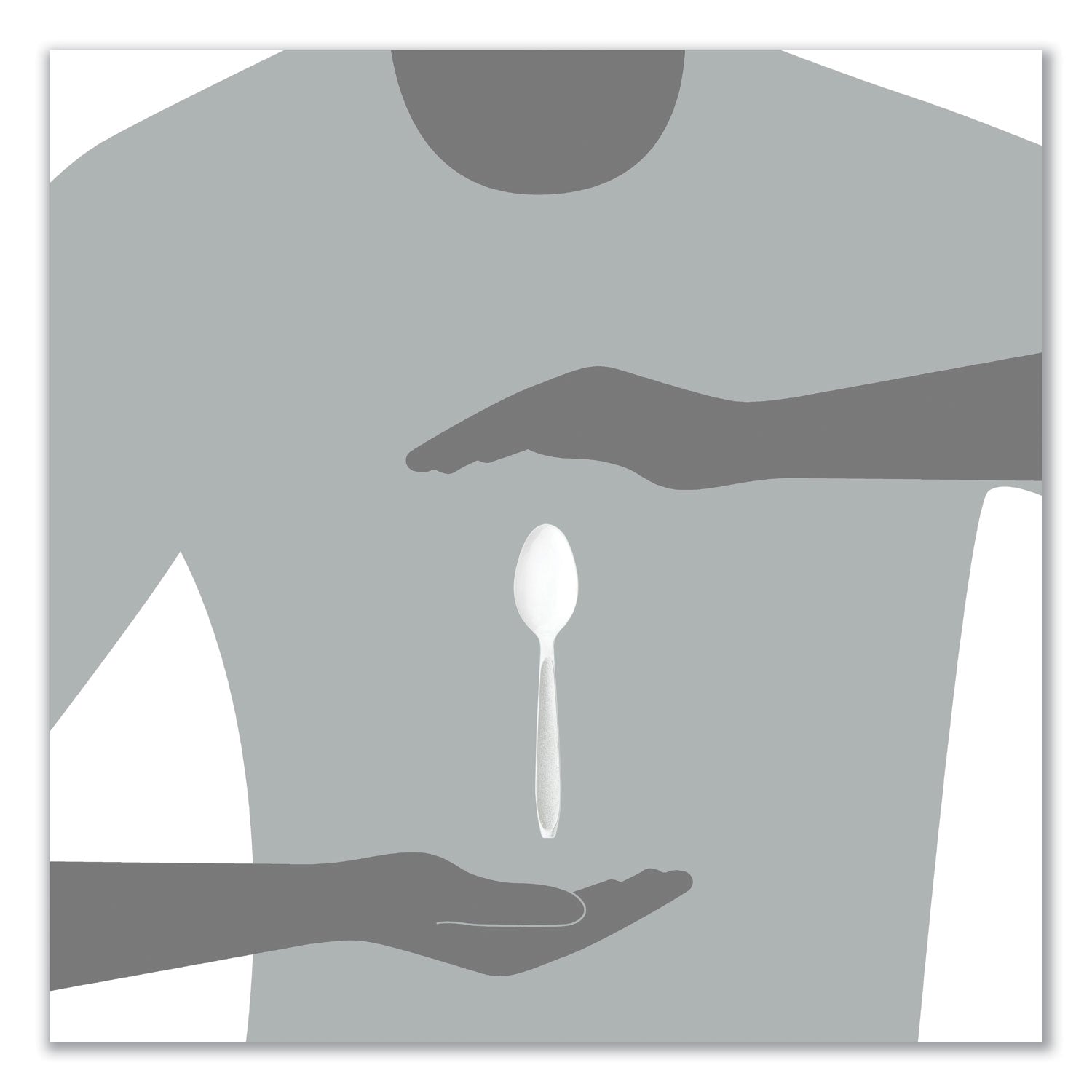 Impress Heavyweight Full-Length Polystyrene Cutlery, Spoon, Plastic, White, 100/Box, 10 Boxes/Carton