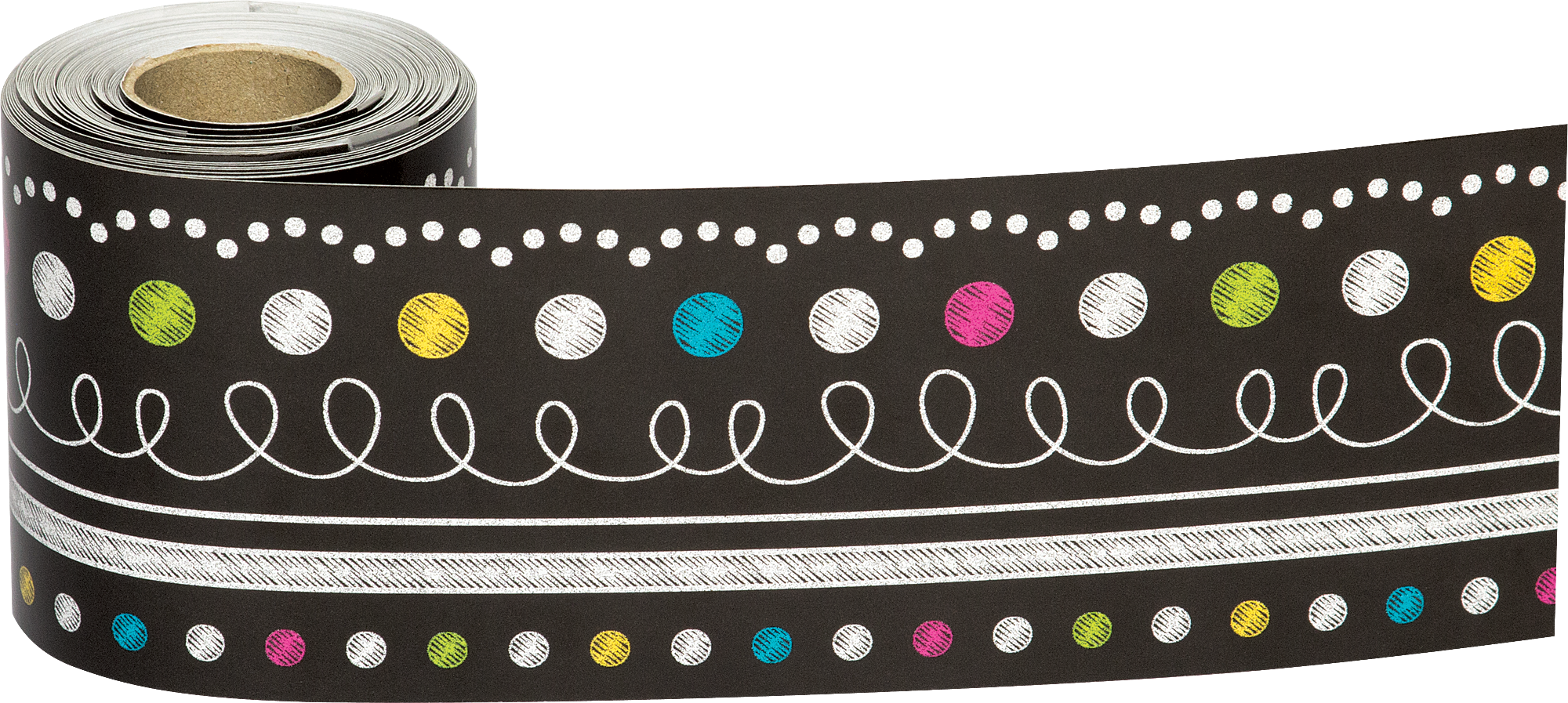 Chalkboard Brights Straight Rolled Border Trim