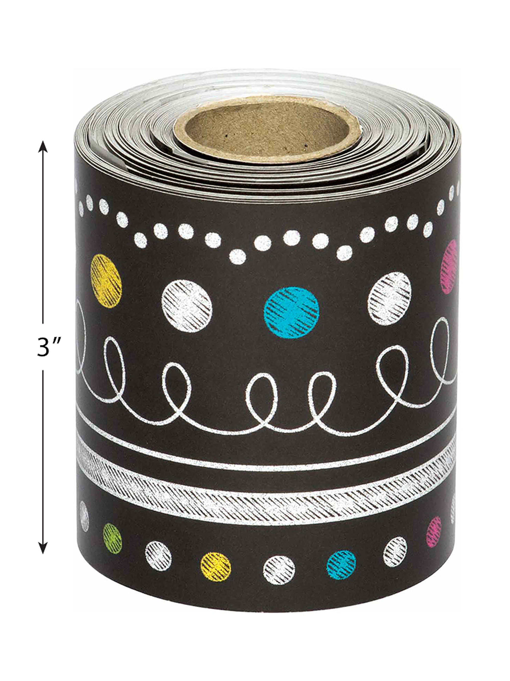 Chalkboard Brights Straight Rolled Border Trim