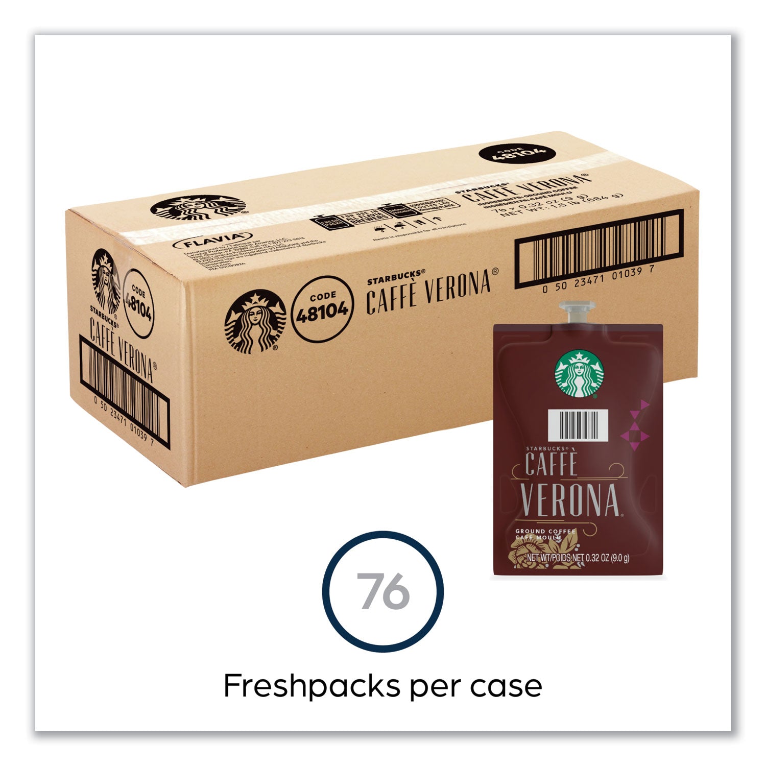 Compatible with Flavia - American, Hot Coffee - Dark - Freshpack - Caffe Verona, Classic, Dark Cocoa - Kosher - 76 / Carton
