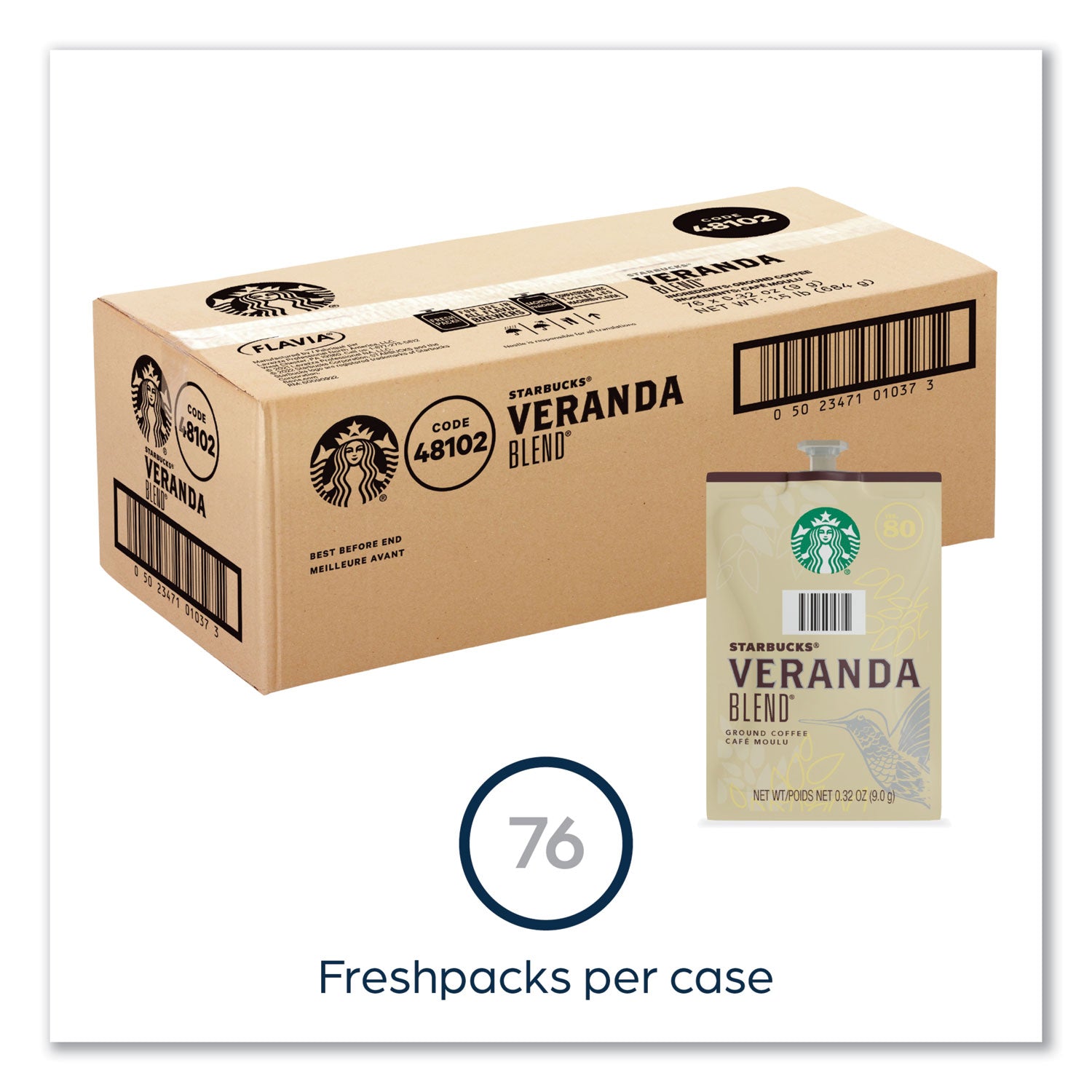 Compatible with Flavia Aroma, Flavia Barista, FLAVIA Creation 600, Flavia Creation 500, Flavia Creation 200, Flavia Creation 150, Flavia Creation 300 - Hot Coffee - Blonde/Light - 0.3 oz - Freshpack - Veranda Blend - Kosher - 76 / Carton
