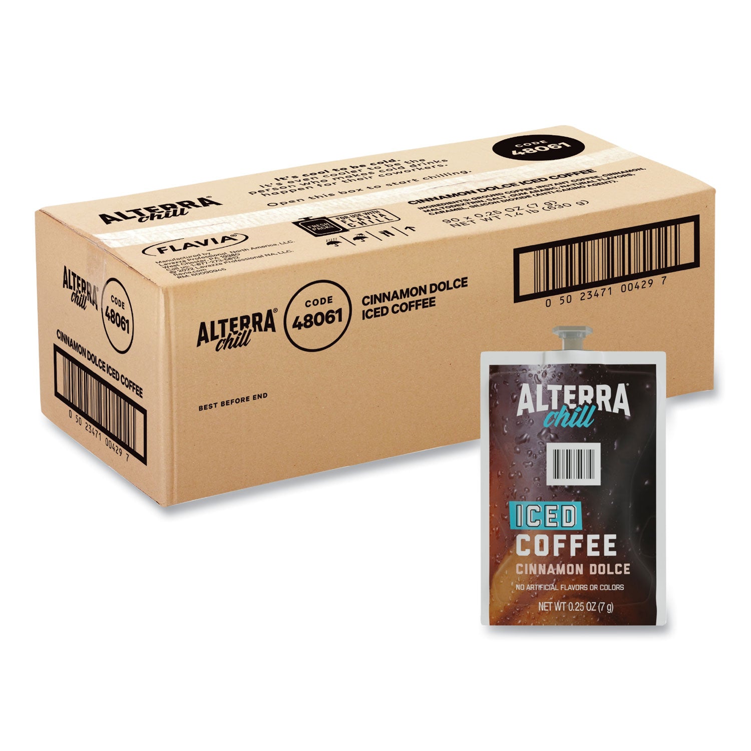 Compatible with Flavia Creation 300 with Chill Refresh Module, Flavia Creation 600 with Chill Module - Ice Coffee - Dark - Freshpack - Iced Cinnamon Dolc - Kosher - 90 / Carton