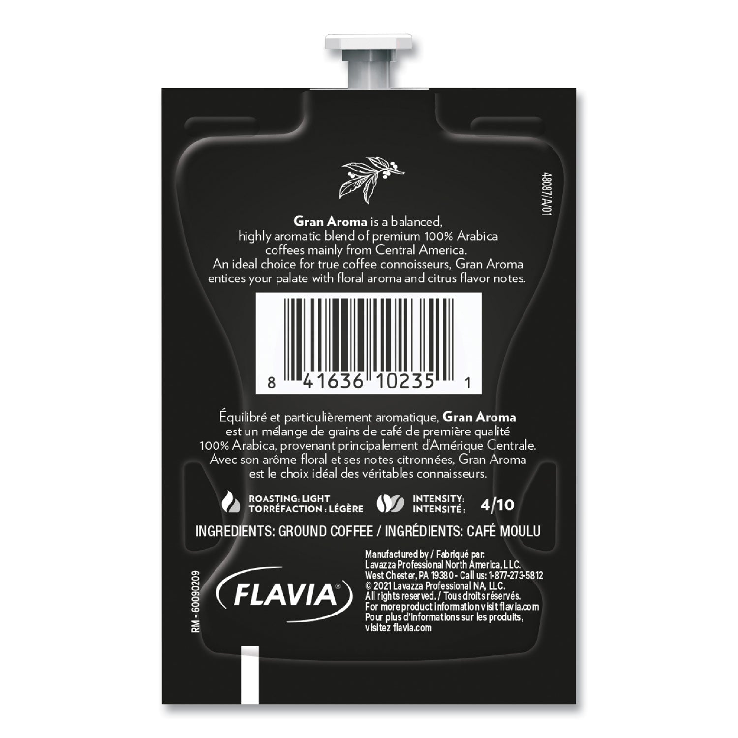Compatible with Flavia Aroma, Flavia Barista, FLAVIA Creation 600, Flavia Creation 500, Flavia Creation 200, Flavia Creation 150, Flavia Creation 300 - Hot Coffee - Light - Freshpack - Gran Aroma, Arabica, Citrus - 76 / Carton