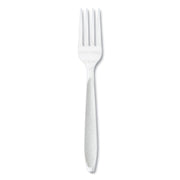 Impress Heavyweight Full-Length Polystyrene Cutlery, Fork, Plastic, White, 100/Box