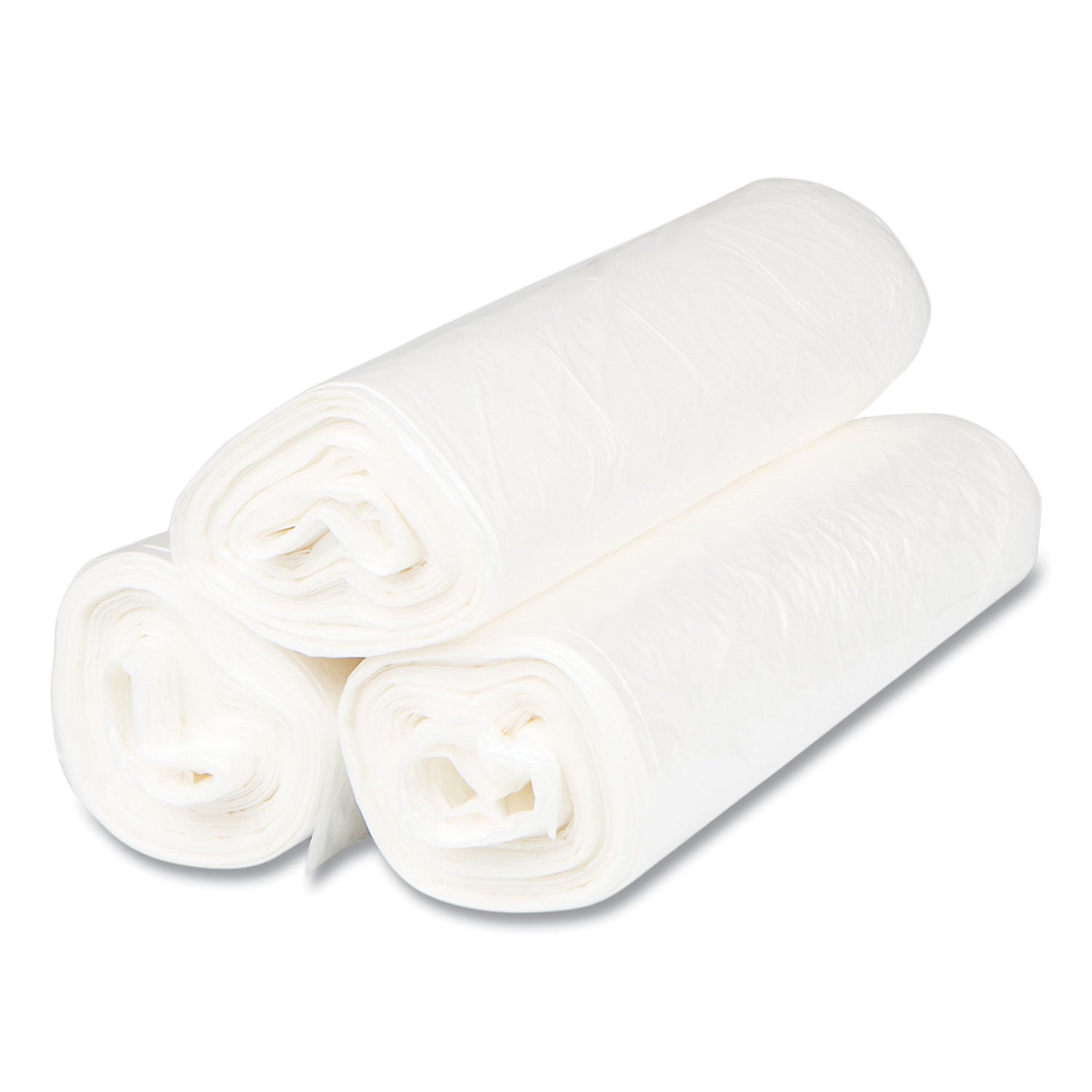 High-Density Commercial Can Liners, 16 gal, 6 mic, 24" x 33", Natural, Interleaved Roll, 50 Bags/Roll, 20 Rolls/Carton