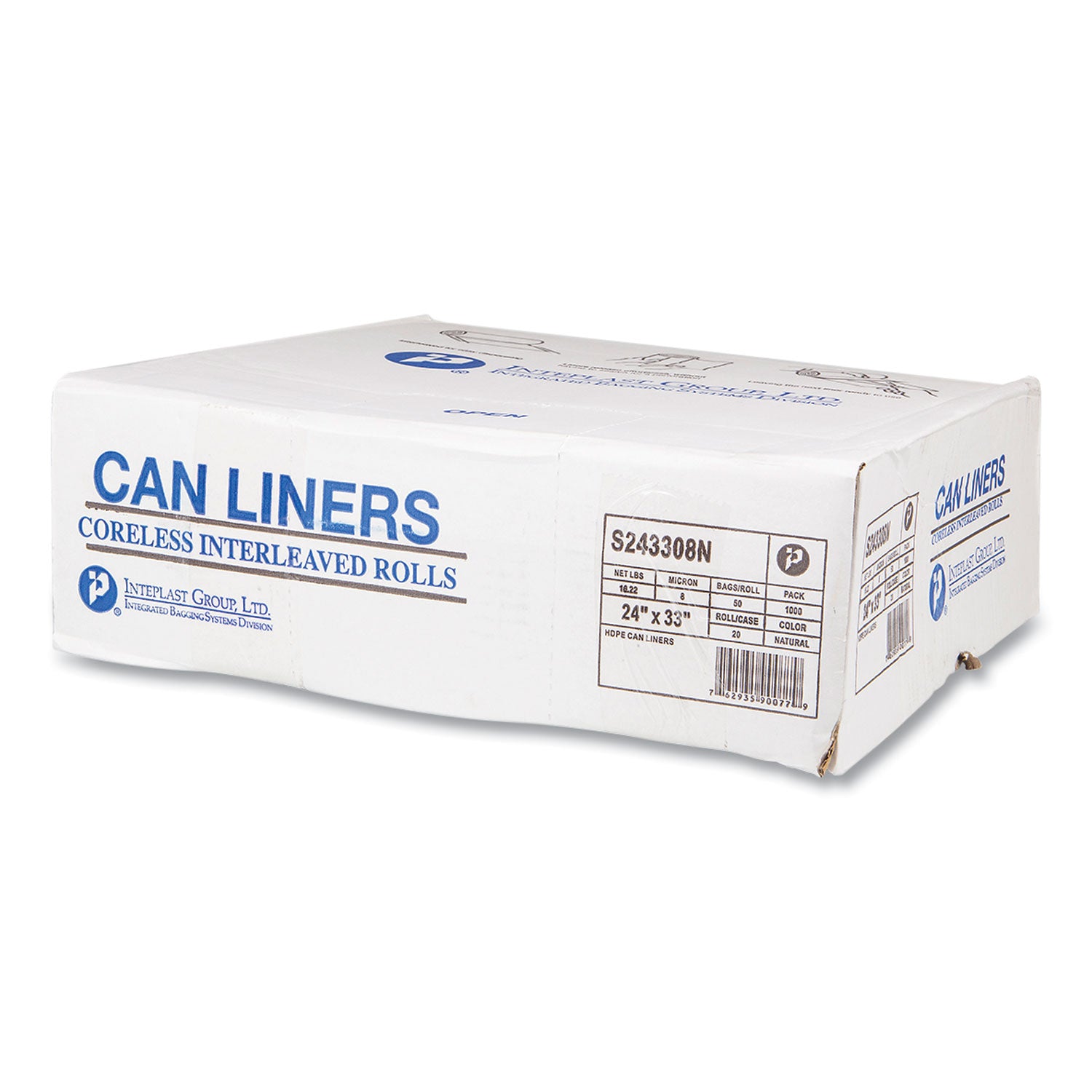 Inteplast Trash Bag - 16 gal Capacity - 24" Width x 0.31 mil (8 Micron) Thickness - High Density - Tie Closure - Natural, Brown - Virgin Resin - Industrial - 1 Pack