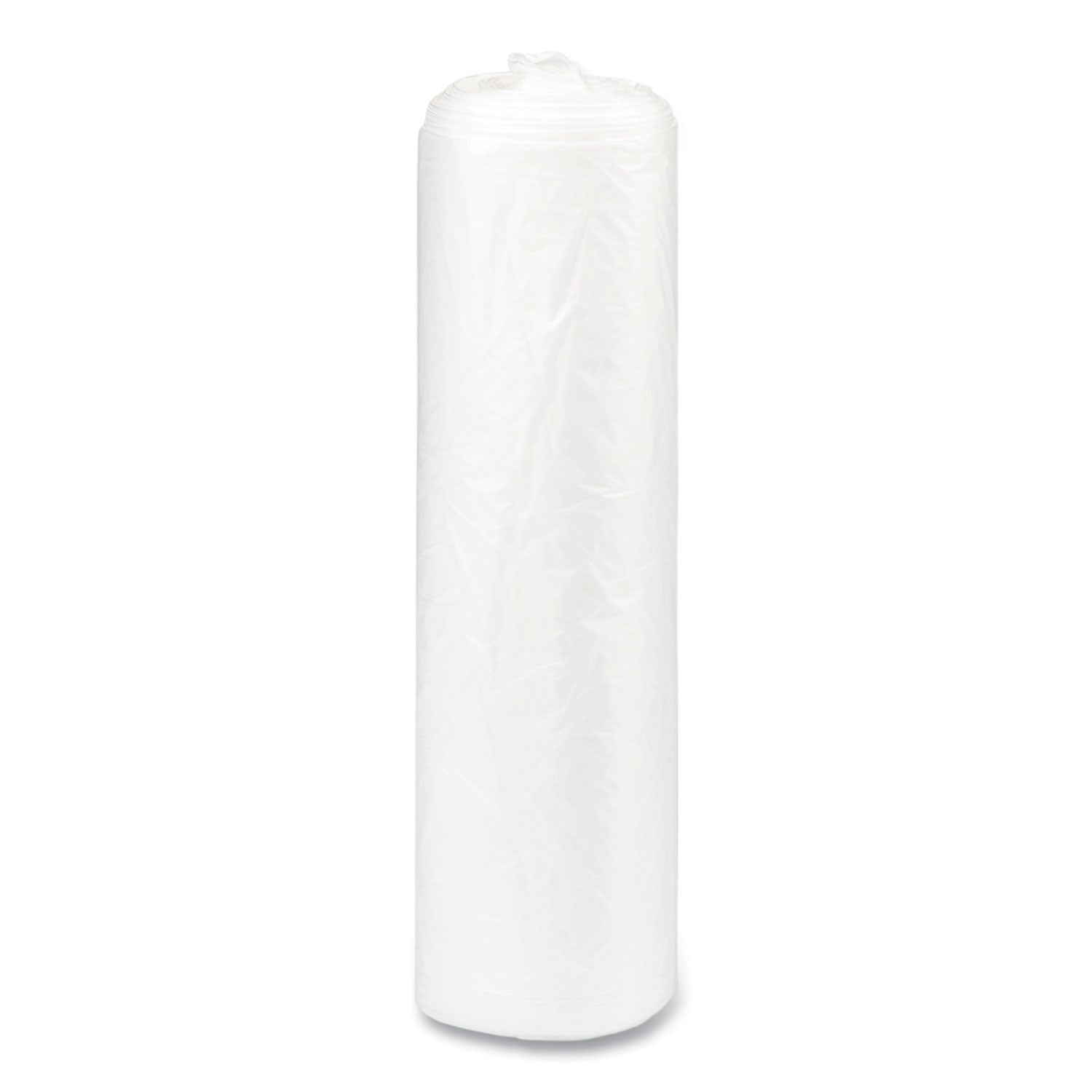 High-Density Commercial Can Liners, 30 gal, 8 mic, 30" x 37", Clear, Interleaved Roll, 25 Bags/Roll, 20 Rolls/Carton