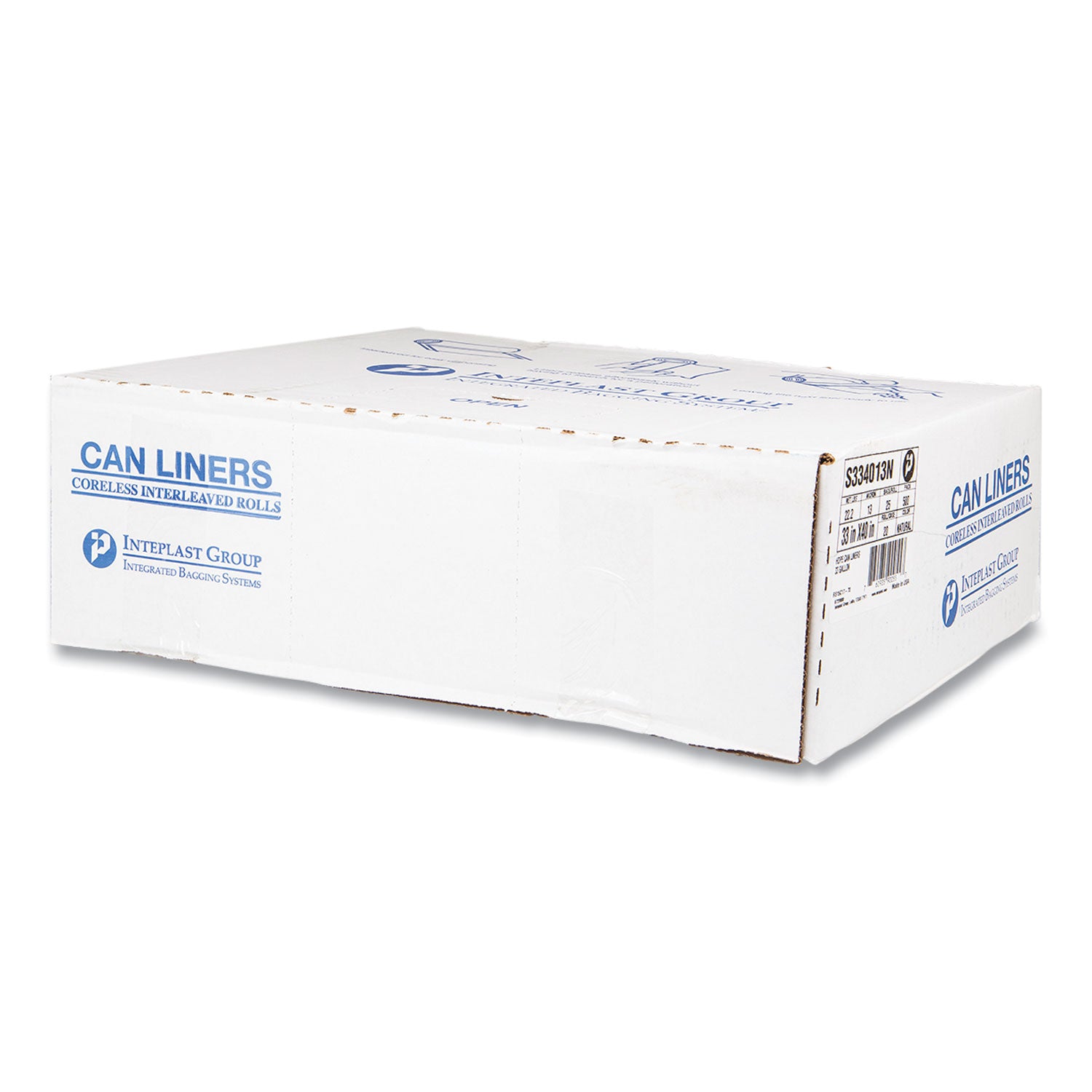 High-Density Commercial Can Liners, 33 gal, 13 mic, 33" x 40", Clear, Interleaved Roll, 25 Bags/Roll, 20 Rolls/Carton