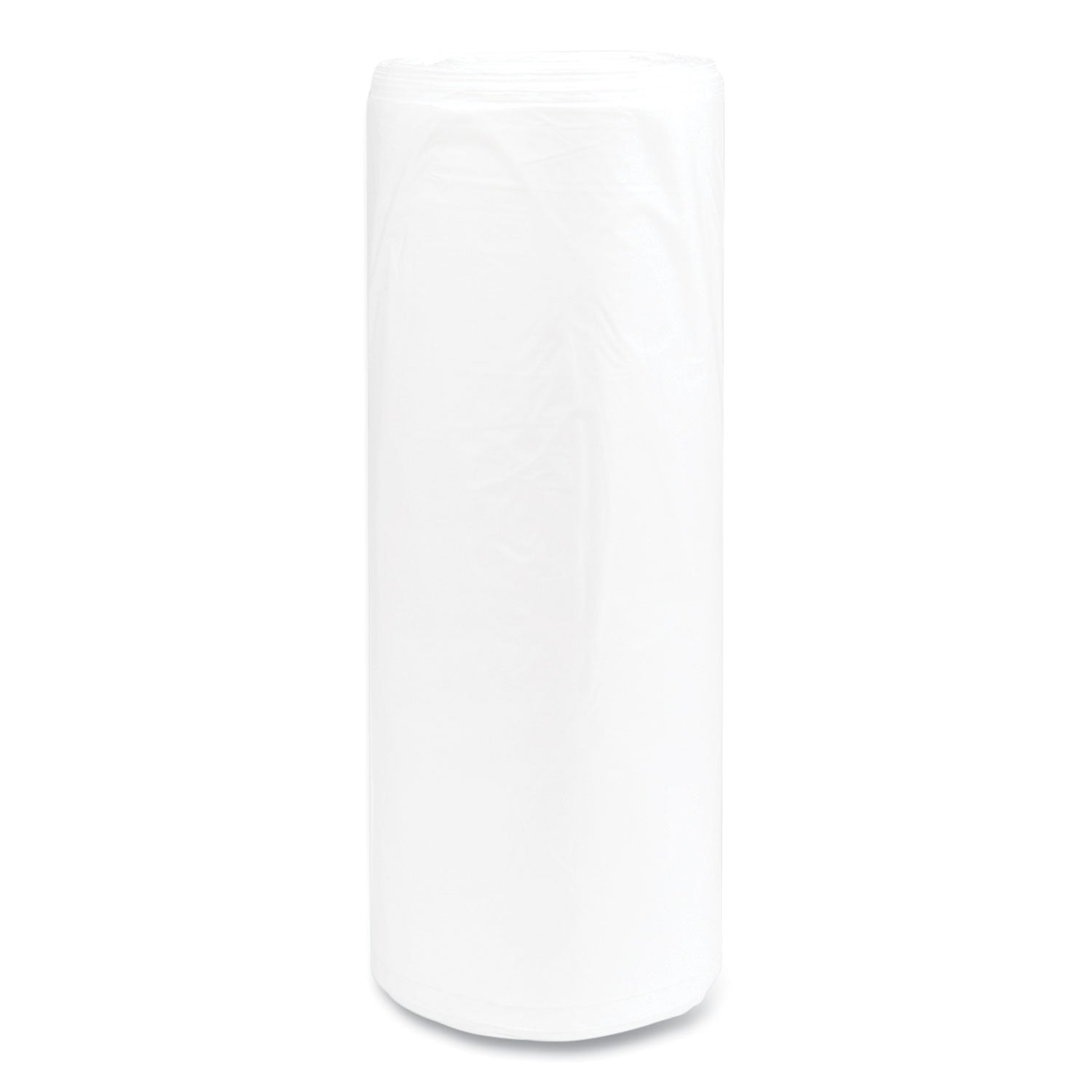 High-Density Commercial Can Liners, 55 gal, 14 mic, 36" x 60", Clear, Interleaved Roll, 25 Bags/Roll, 8 Rolls/Carton