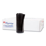 High-Density Commercial Can Liners, 60 gal, 17 mic, 38" x 60", Black, Interleaved Roll, 25 Bags/Roll, 8 Rolls/Carton