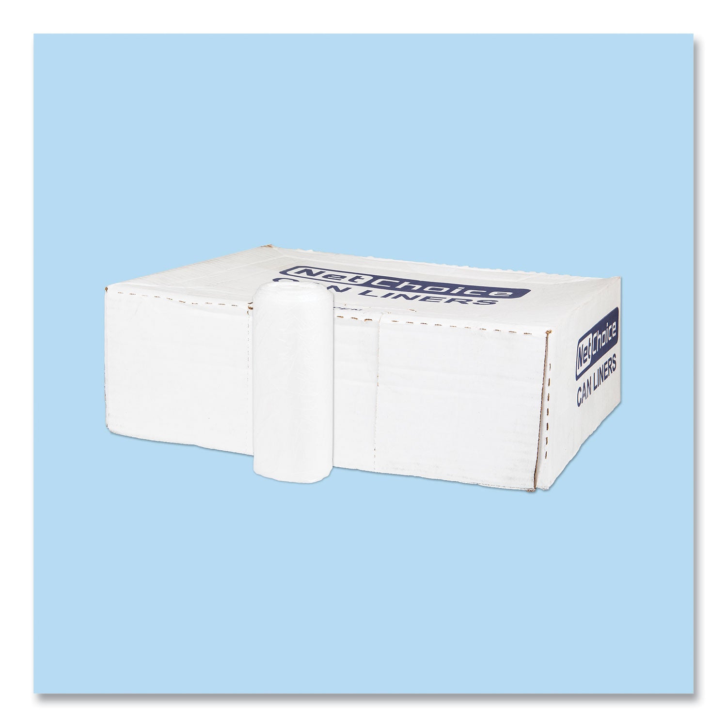 High-Density Commercial Can Liners, 45 gal, 12 mic, 40" x 48", Clear, Interleaved Roll, 25 Bags/Roll, 10 Rolls/Carton