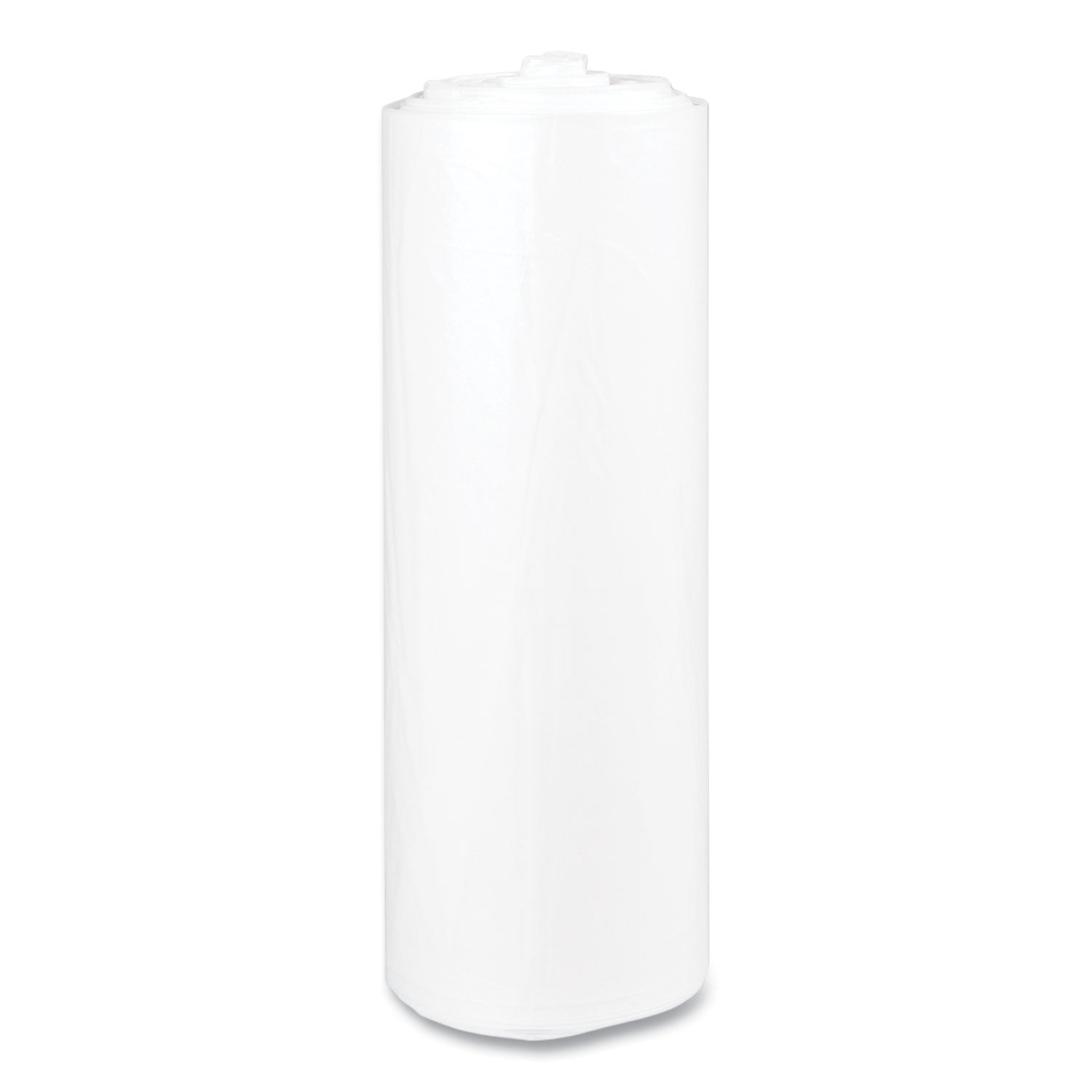 High-Density Commercial Can Liners, 45 gal, 12 mic, 40" x 48", Clear, Interleaved Roll, 25 Bags/Roll, 10 Rolls/Carton