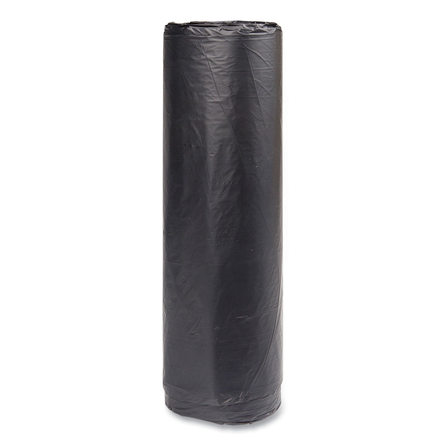 High-Density Commercial Can Liners, 45 gal, 16 mic, 40" x 48", Black, Interleaved Roll, 25 Bags/Roll, 10 Rolls/Carton