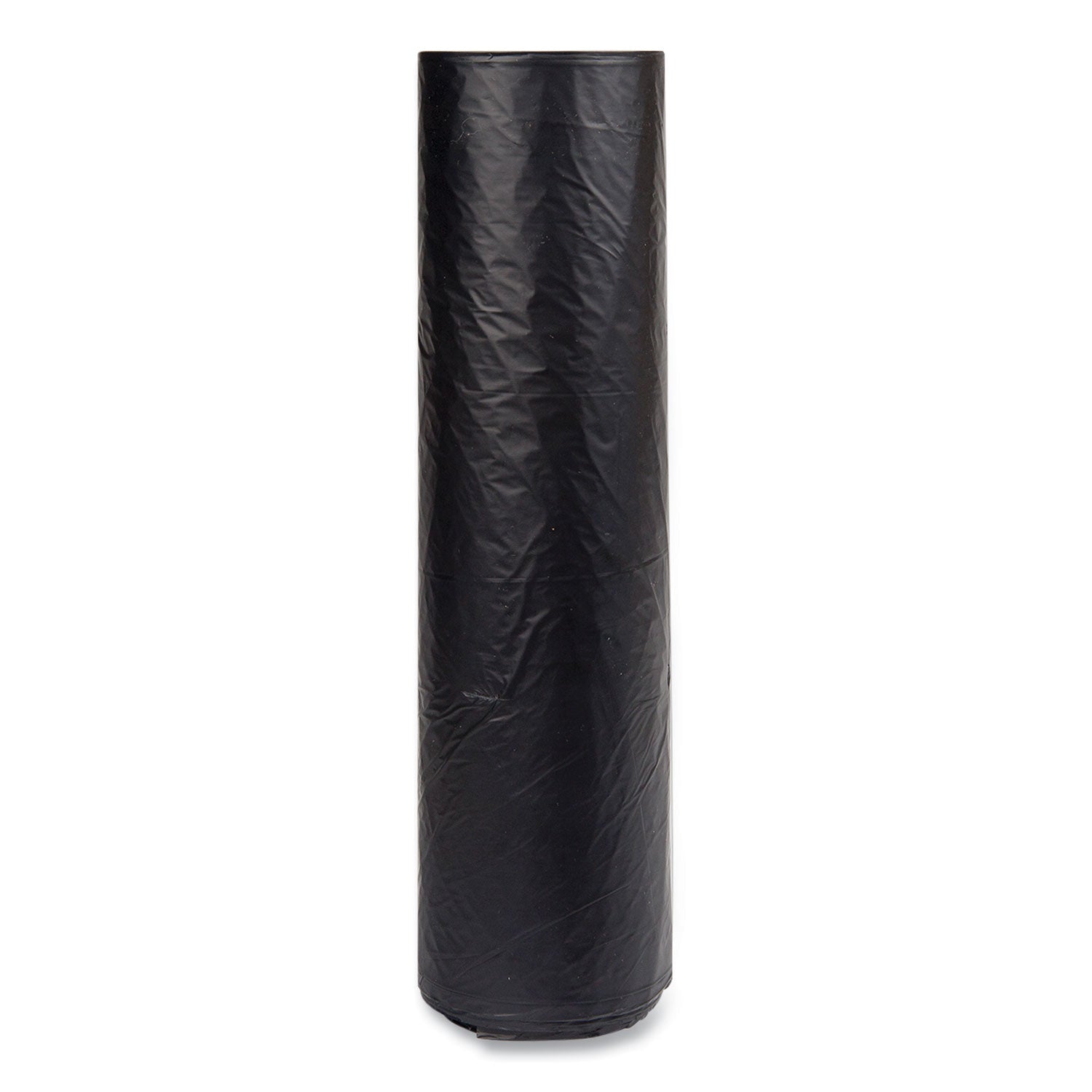 High-Density Commercial Can Liners, 56 gal, 16 mic, 43" x 48", Black, Interleaved Roll, 25 Bags/Roll, 8 Rolls/Carton