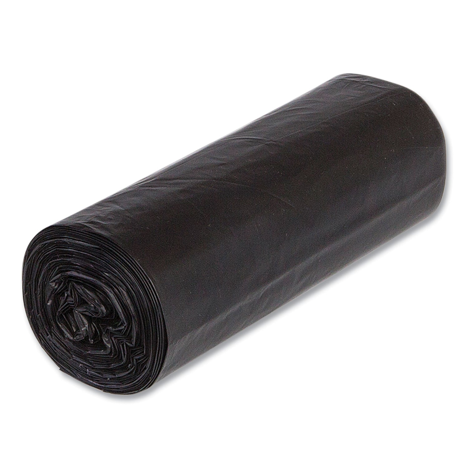 Low-Density Commercial Can Liners, 30 gal, 0.9 mil, 30" x 36", Black, Interleaved Roll, 25 Bags/Roll, 8 Rolls/Carton